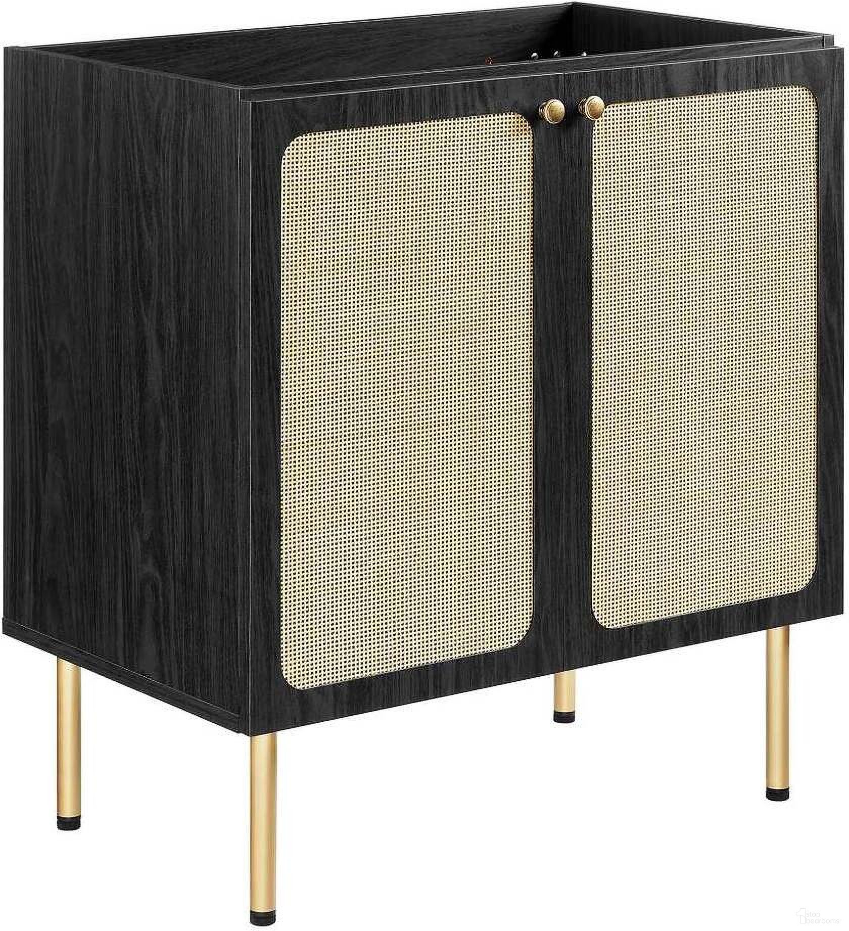 The appearance of Chaucer 30 Inch Bathroom Vanity Cabinet In Black designed by Modway in the modern / contemporary interior design. This black piece of furniture  was selected by 1StopBedrooms from Chaucer Collection to add a touch of cosiness and style into your home. Sku: EEI-6602-BLK. Material: Engineered Wood.