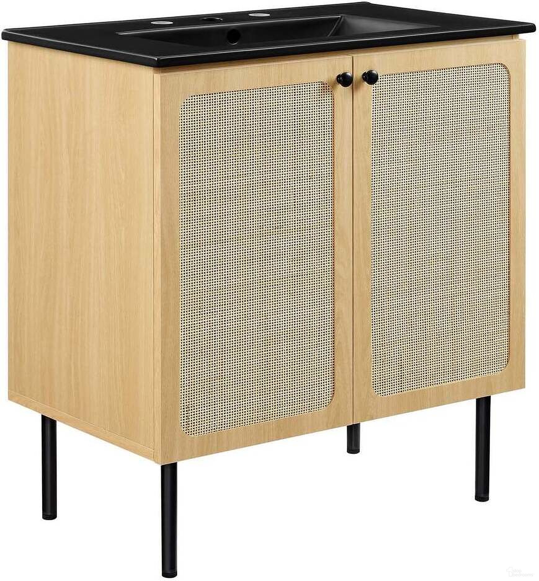 Chaucer 30 Inch Bathroom Vanity In Oak and Black