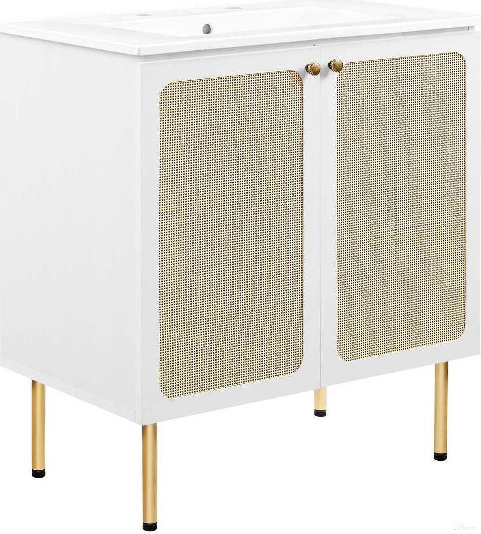 The appearance of Chaucer 30 Inch Bathroom Vanity In White designed by Modway in the modern / contemporary interior design. This white piece of furniture  was selected by 1StopBedrooms from Chaucer Collection to add a touch of cosiness and style into your home. Sku: EEI-4837-WHI;EEI-6602-WHI. Material: Engineered Wood.