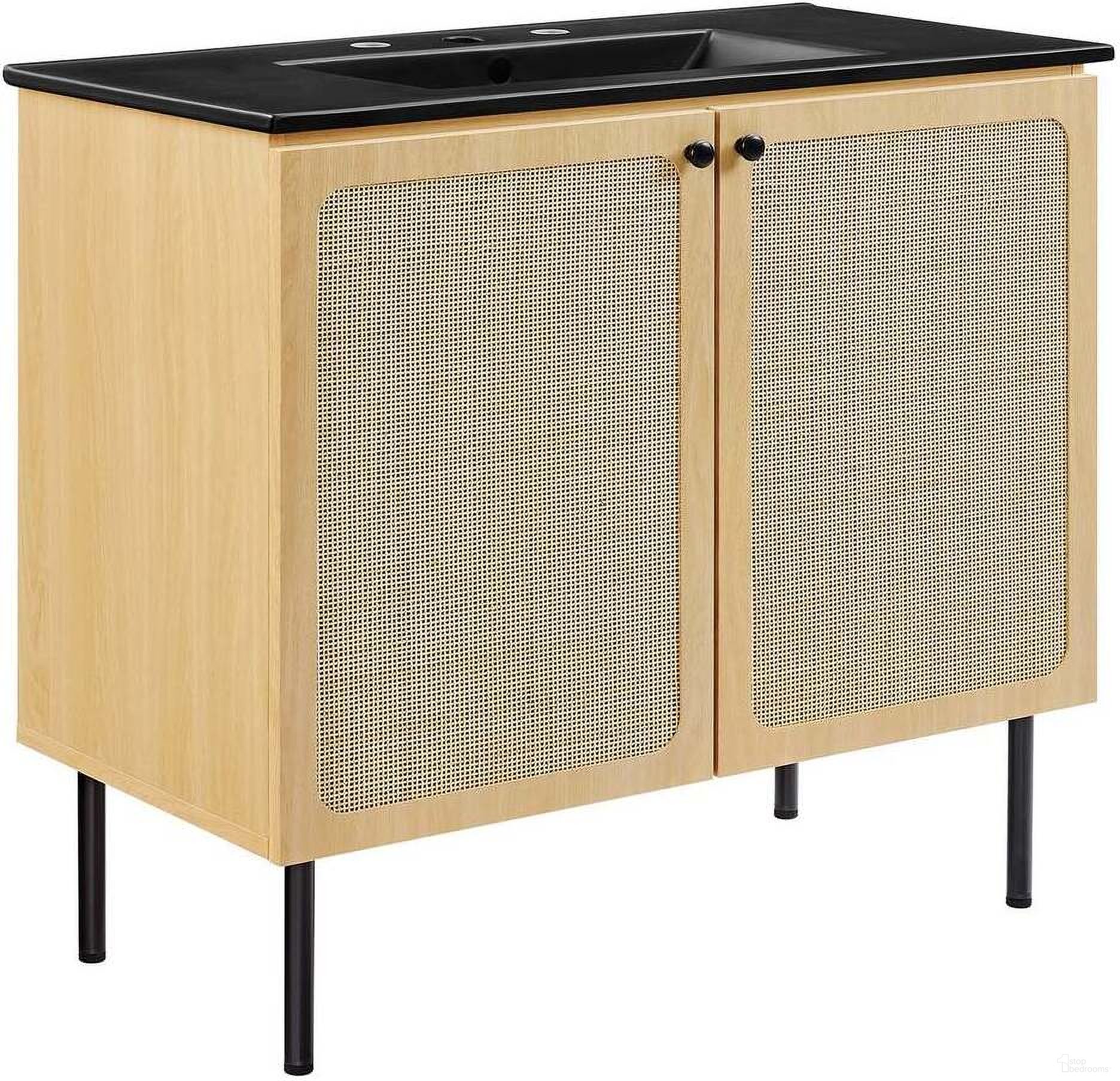 The appearance of Chaucer 36 Inch Bathroom Vanity In Oak and Black designed by Modway in the modern / contemporary interior design. This oak and black piece of furniture was selected by 1StopBedrooms from Chaucer Collection to add a touch of cosiness and style into your home. Sku: EEI-5071-BLK;EEI-6603-OAK. Material: MDF.