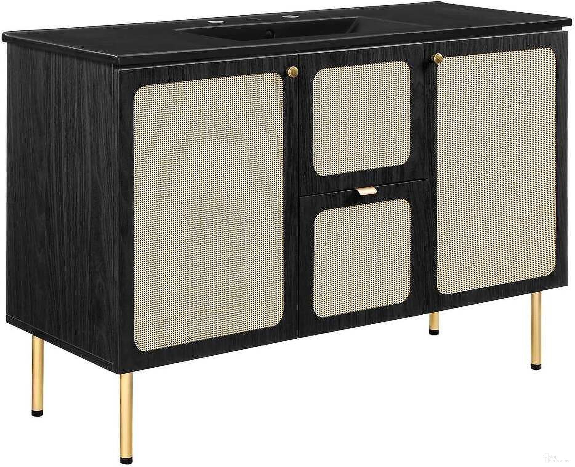 Chaucer 48 Inch Single Sink Bathroom Vanity In Black
