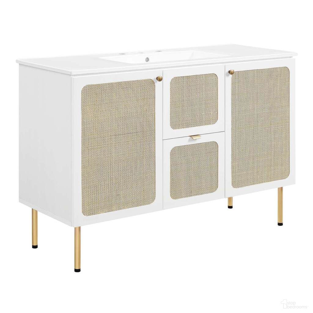 The appearance of Chaucer 48 Inch Single Sink Bathroom Vanity In White designed by Modway in the modern / contemporary interior design. This white piece of furniture was selected by 1StopBedrooms from Chaucer Collection to add a touch of cosiness and style into your home. Sku: EEI-4375-WHI;EEI-6604-WHI. Material: Engineered Wood.