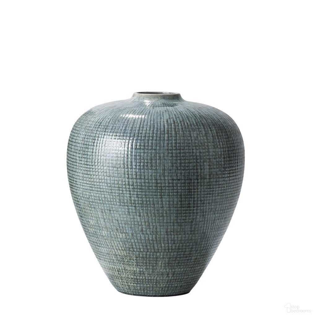 Check Small Bulbous Vase In Silver Blue