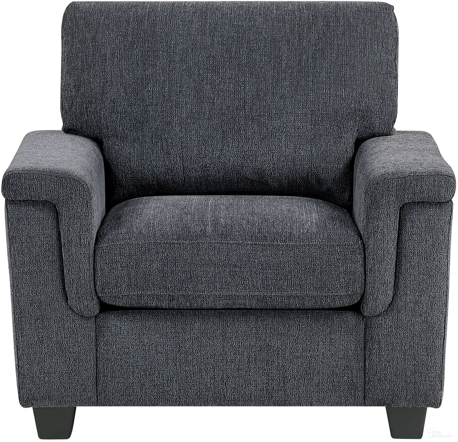 The appearance of Chelsea Chair In Dark Gray designed by Homelegance in the modern / contemporary interior design. This dark gray piece of furniture was selected by 1StopBedrooms from Chelsea Collection to add a touch of cosiness and style into your home. Sku: 9746DG-1. Material: Chenille.