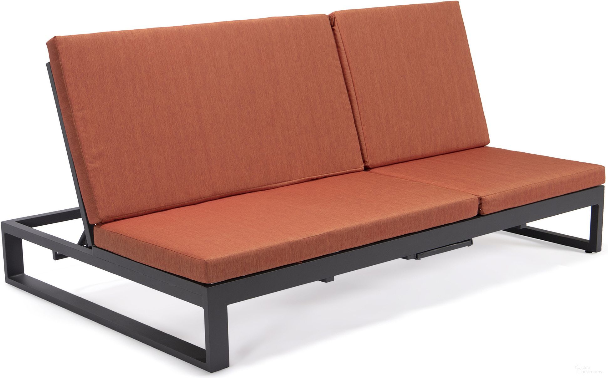 Chelsea Convertible Lounge Reclining Double Chaise with Cushions In Orange