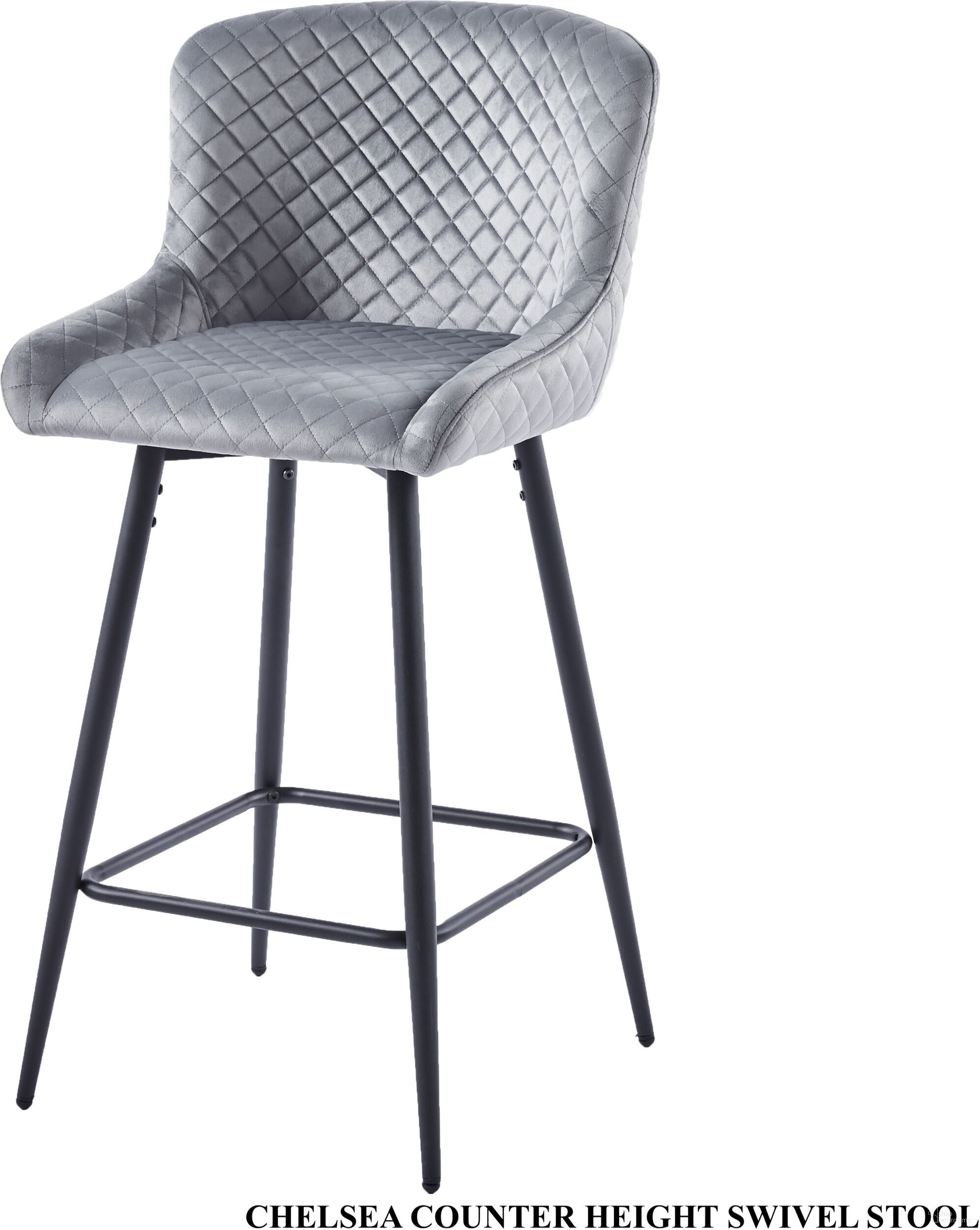 The appearance of Chelsea Counter Stool In Light Grey - Set of 2 designed by Iconic Furniture in the modern / contemporary interior design. This light grey piece of furniture  was selected by 1StopBedrooms from Urbana Collection to add a touch of cosiness and style into your home. Sku: BS007 (SH-66)- HLF-19 ). Material: Steel.