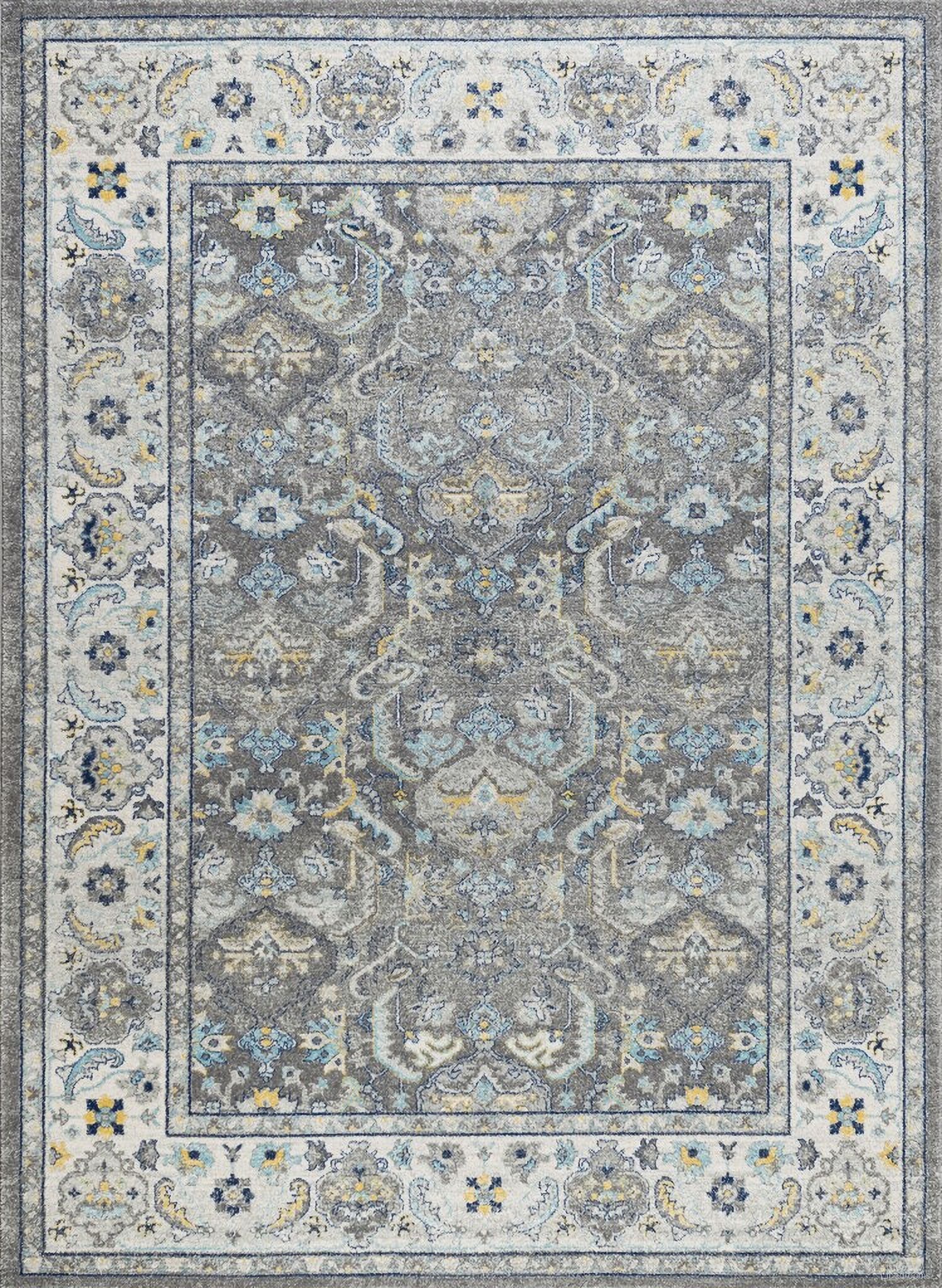 Chelsea Design Power Loom Area Rug- 10' x 14' In Grey and Ivory