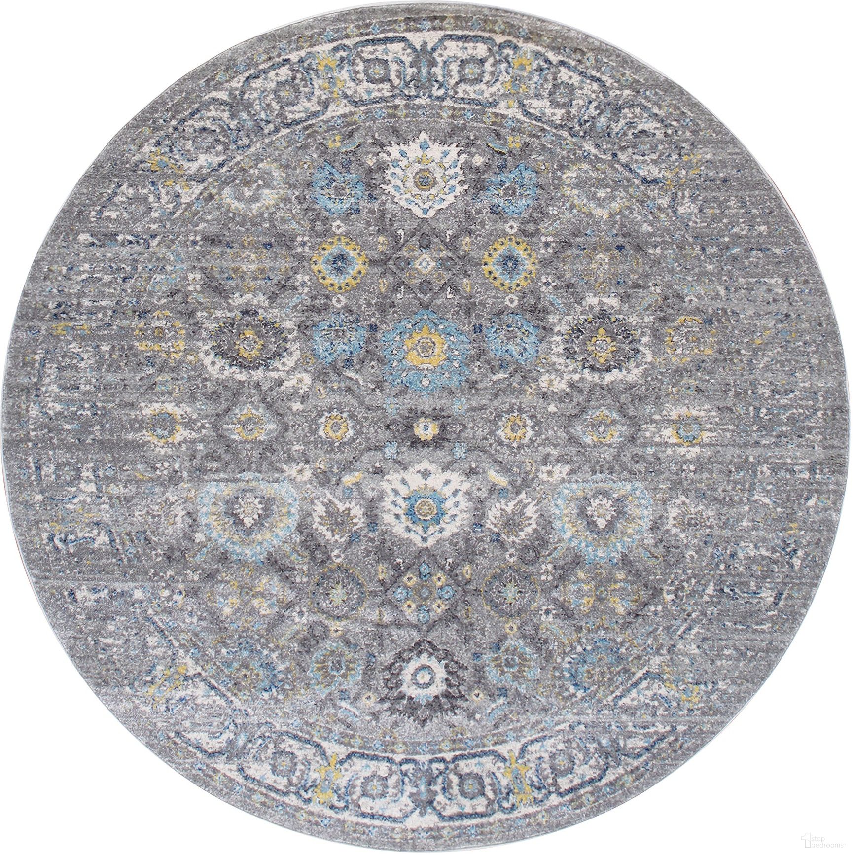 Chelsea Design Power Loom Area Rug- 6' x 6' In Silver
