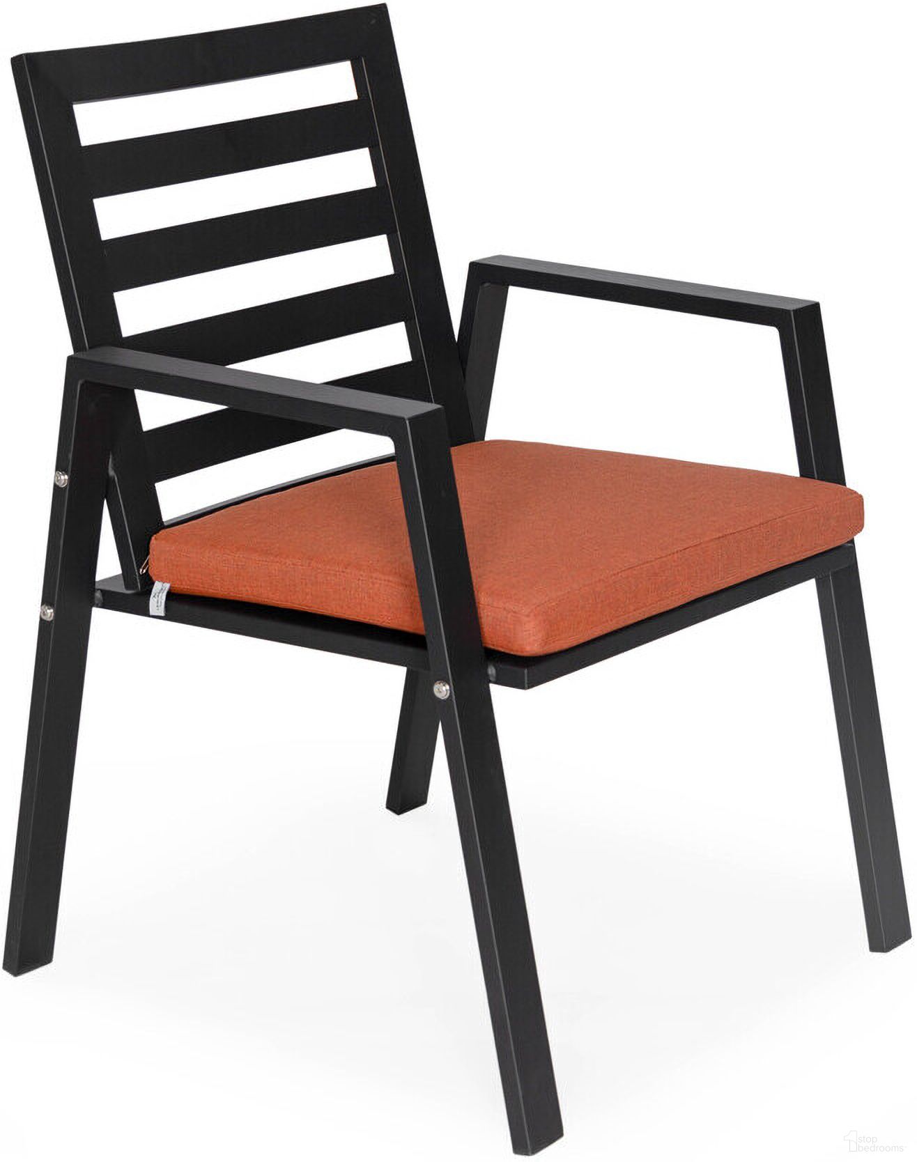 The appearance of Chelsea Patio Dining Armchair with Removable Cushions In Orange designed by LeisureMod in the modern / contemporary interior design. This orange piece of furniture was selected by 1StopBedrooms from Chelsea Collection to add a touch of cosiness and style into your home. Sku: CC20BL-OR. Material: Aluminum.