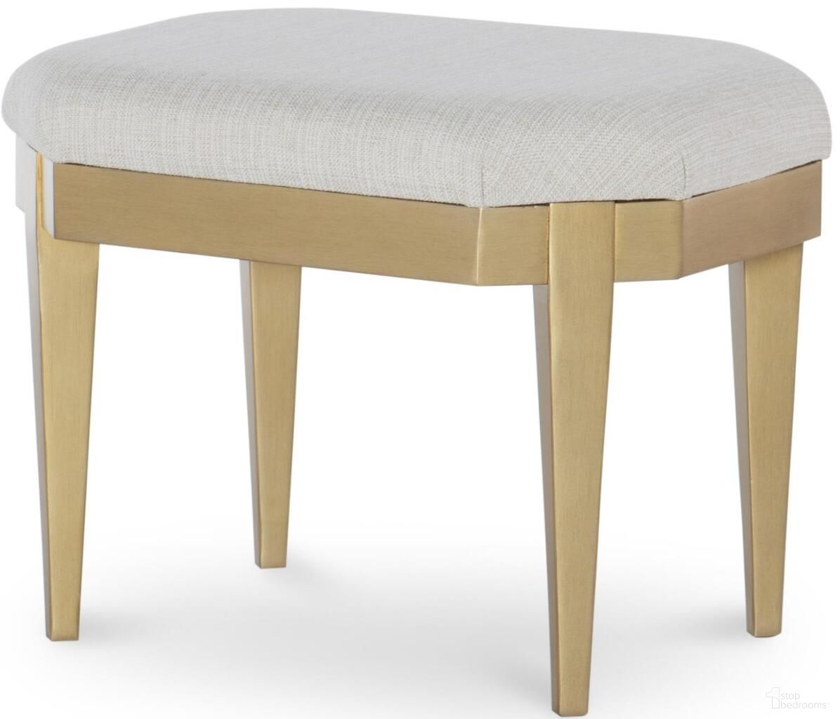 The appearance of Chelsea Stool In White and Gold designed by Legacy Classic in the modern / contemporary interior design. This white and gold piece of furniture was selected by 1StopBedrooms from Chelsea Collection to add a touch of cosiness and style into your home. Sku: N7810-640 KD. Material: Hardwood.