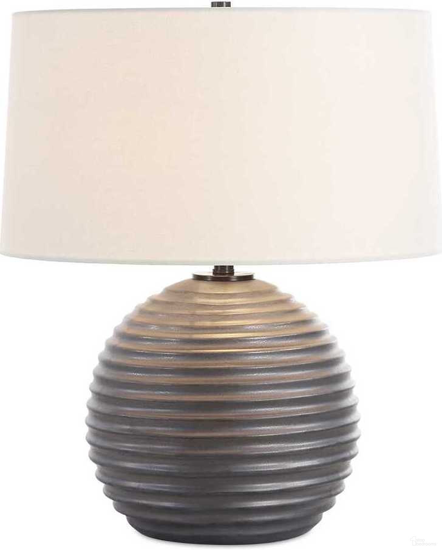 Chelsom Ribbed Table Lamp In Black