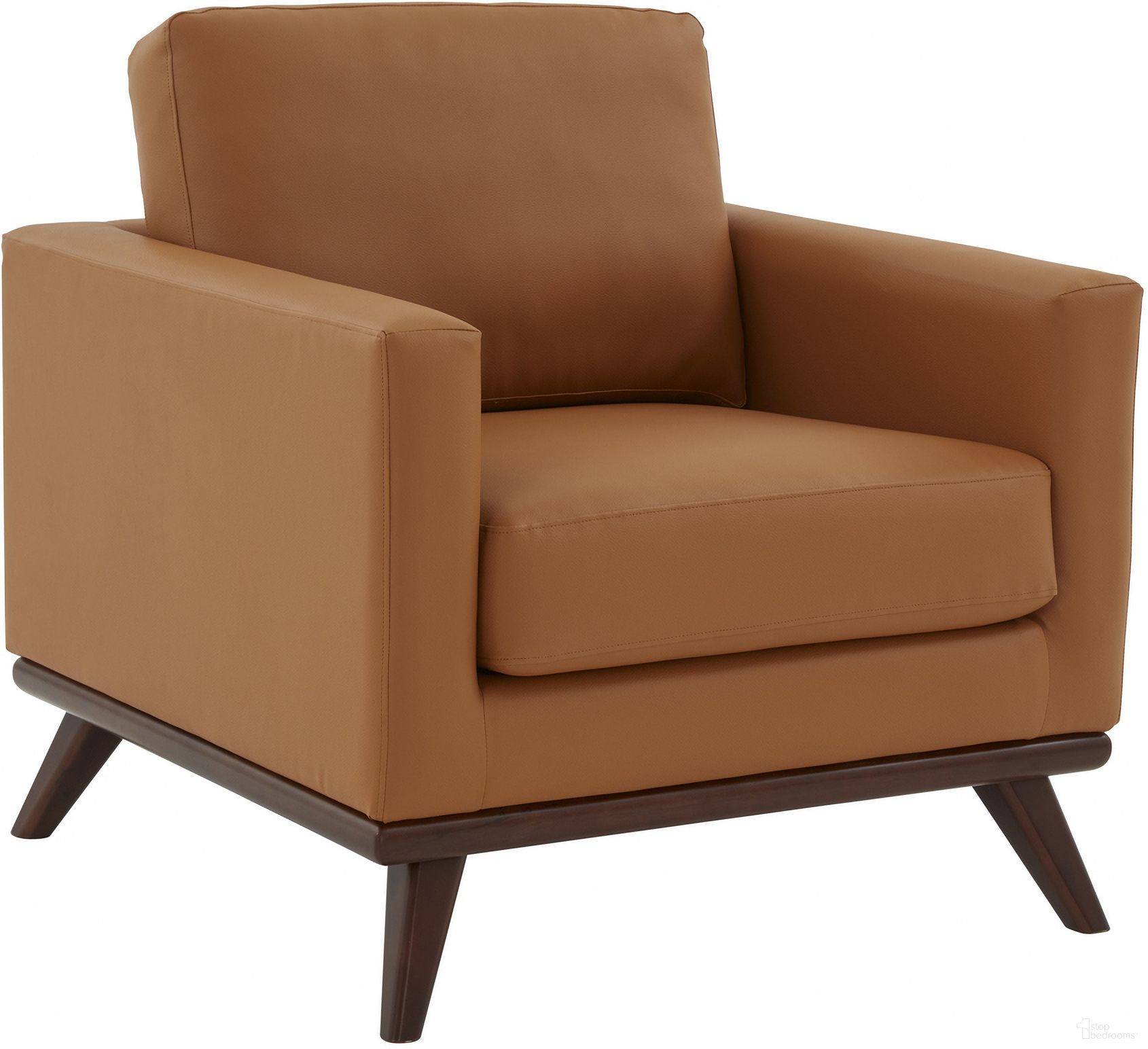 The appearance of Chester Leather Accent Arm Chair In Cognac Tan designed by LeisureMod in the modern / contemporary interior design. This cognac piece of furniture was selected by 1StopBedrooms from Chester Collection to add a touch of cosiness and style into your home. Sku: CS33TN-L. Material: Leather.