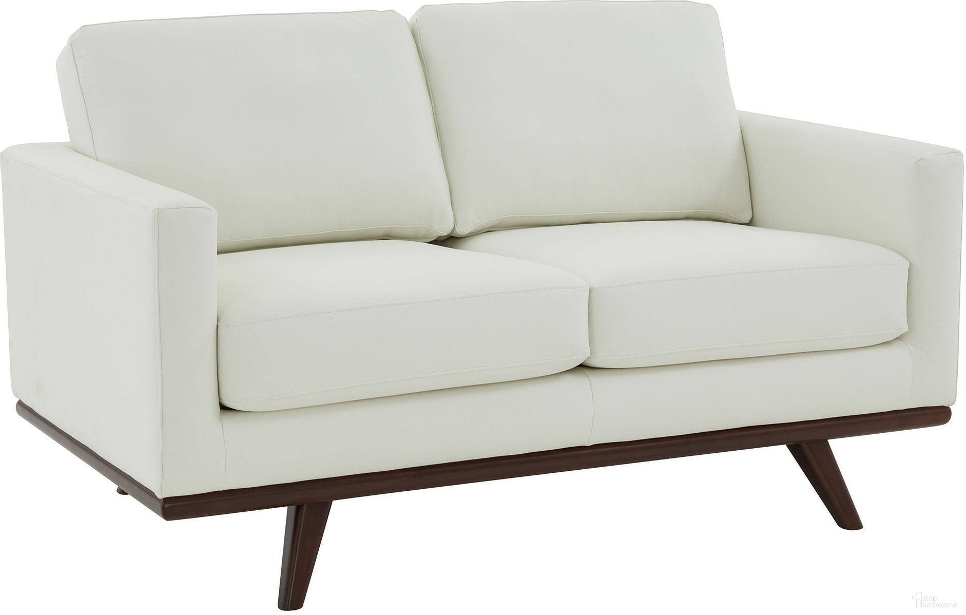 The appearance of Chester Leather Loveseat In White designed by LeisureMod in the modern / contemporary interior design. This white piece of furniture was selected by 1StopBedrooms from Chester Collection to add a touch of cosiness and style into your home. Sku: CS58W-L. Material: Leather.