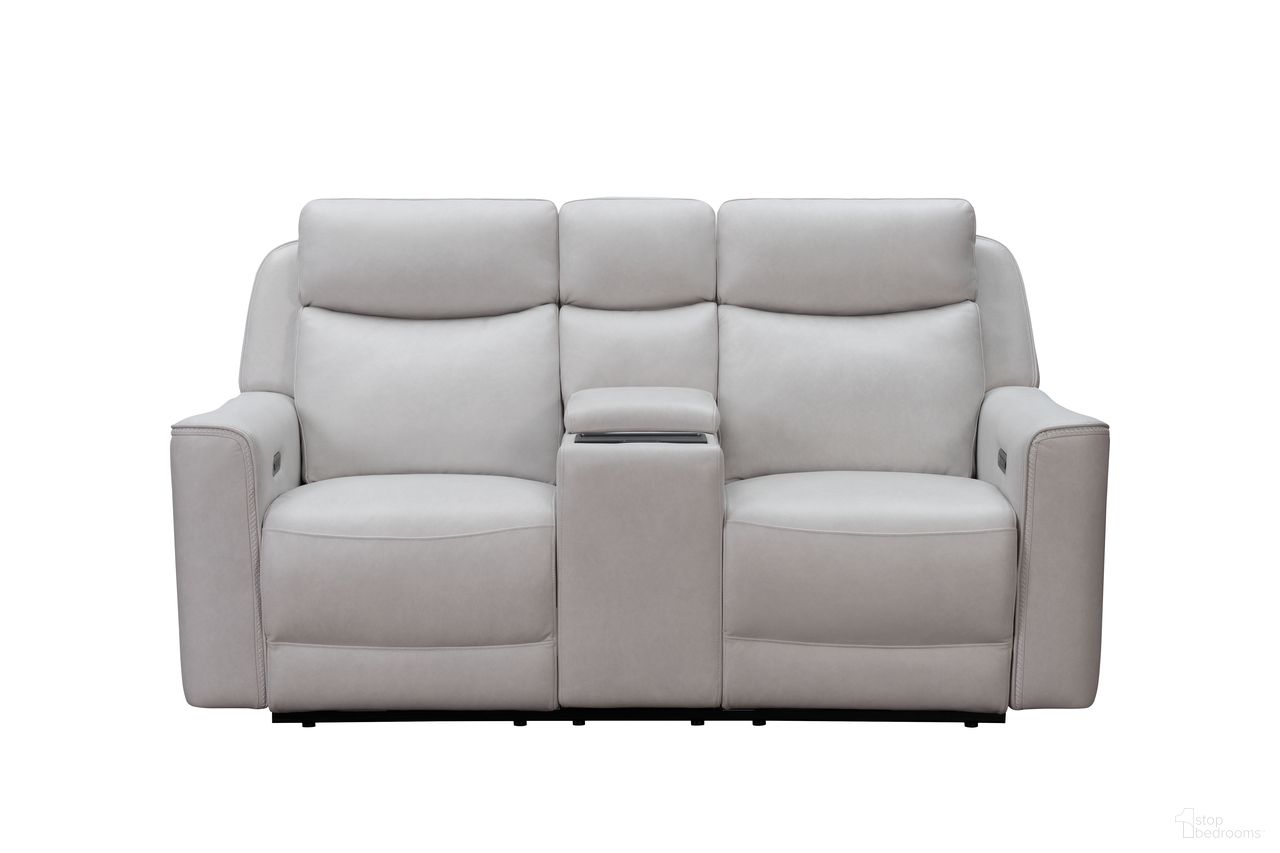 The appearance of Chester Power Reclining Console Loveseat with Power Head Rests, Power Lumbar and Hidden Cupholders In Soft White designed by BarcaLounger in the modern / contemporary interior design. This soft white piece of furniture was selected by 1StopBedrooms from Chester Collection to add a touch of cosiness and style into your home. Sku: 24PHL1671379681. Material: Leather Match.