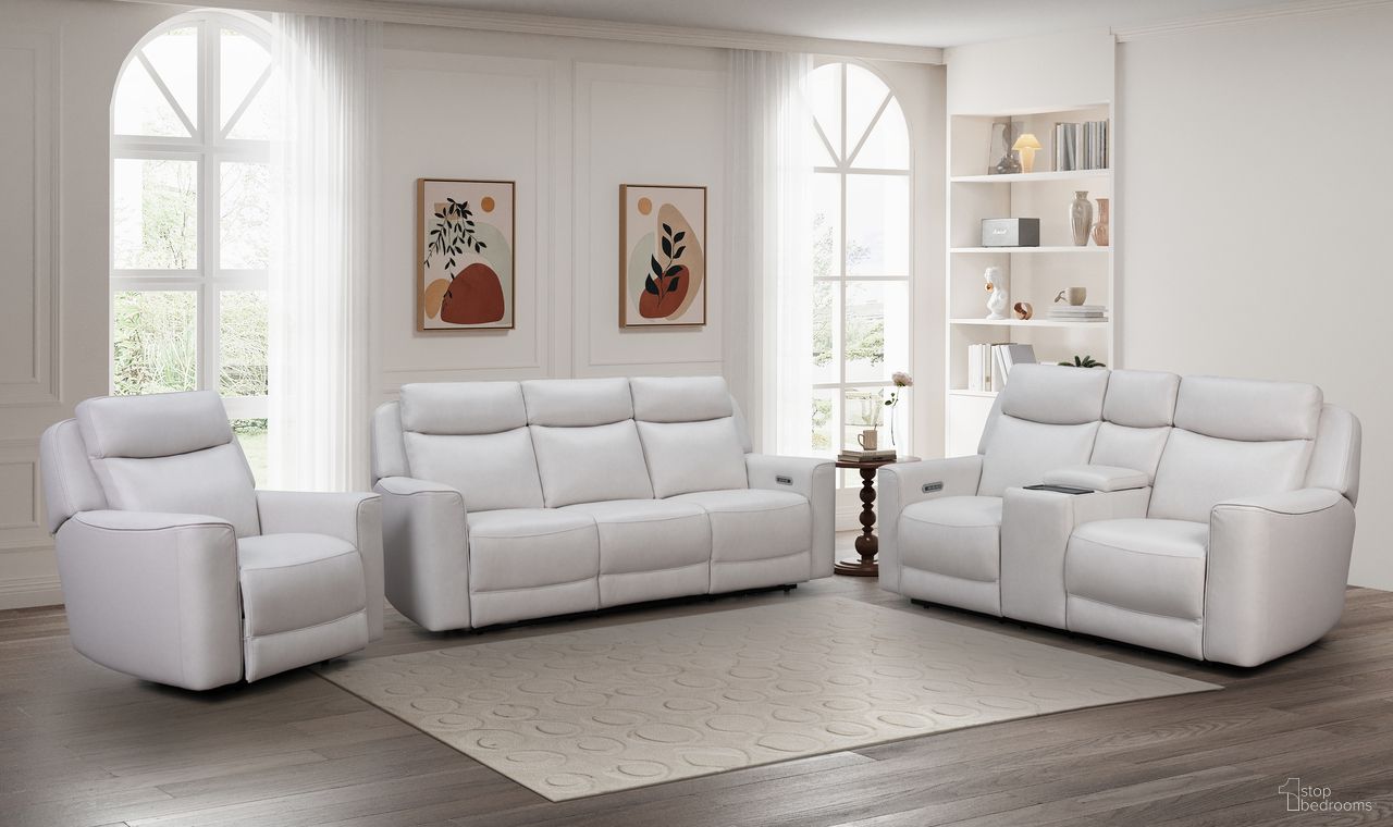 Chester Power Reclining Living Room Set In Soft White