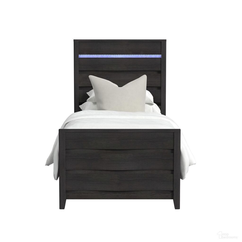 The appearance of Chett Twin Bed with LED In Black designed by Picket House in the modern / contemporary interior design. This black piece of furniture was selected by 1StopBedrooms from Chett Collection to add a touch of cosiness and style into your home. Sku: B-15990-8-THFL;B-15990-8-TFR. Bed Type: Panel Bed. Bed Size: Twin. Material: Paper.