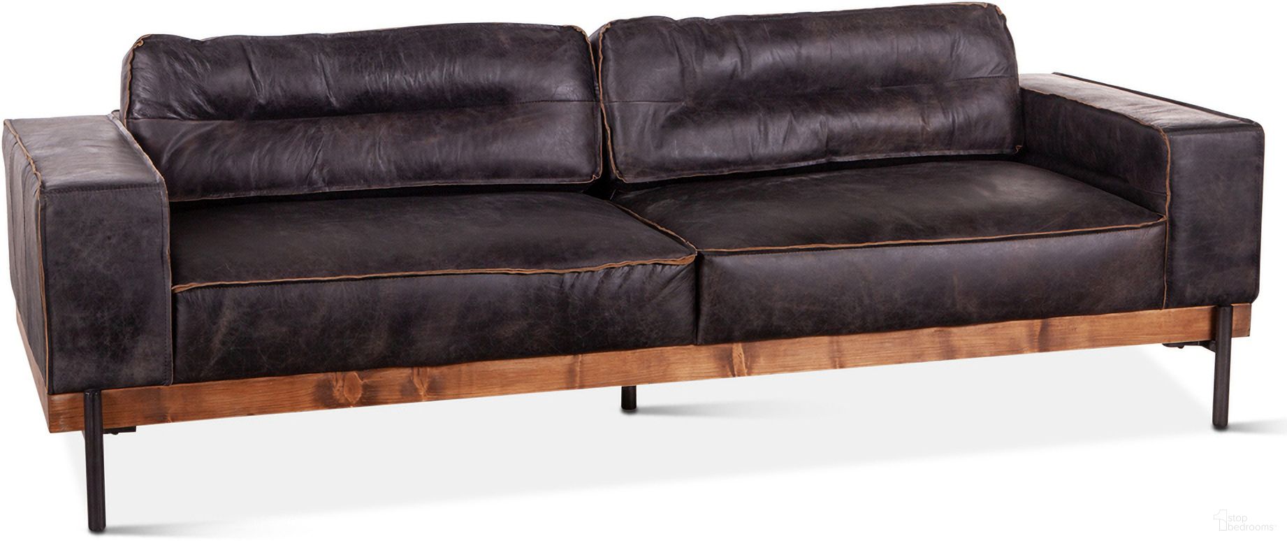 The appearance of Chiavari Leather Sofa In Antique Ebony designed by Home Trends and Design in the modern / contemporary interior design. This antique ebony piece of furniture was selected by 1StopBedrooms from Chiavari Collection to add a touch of cosiness and style into your home. Sku: ZWCIAMSFAE. Material: Leather.
