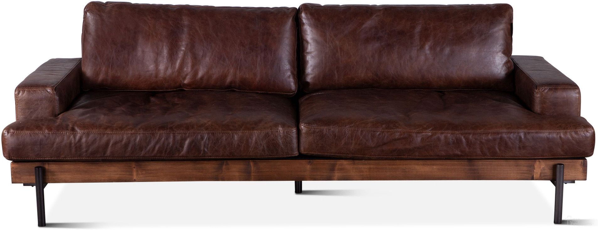 The appearance of Chiavari Leather Sofa In Geisha Brown designed by Home Trends and Design in the modern / contemporary interior design. This brown piece of furniture was selected by 1StopBedrooms from Chiavari Collection to add a touch of cosiness and style into your home. Sku: ZWCIAMSFGEI. Material: Leather.