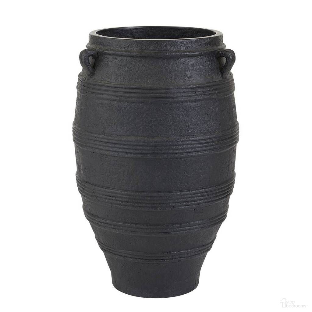 The appearance of Chicago Large Outdoor Planter In Matte Black designed by Arteriors in the rustic / southwestern interior design. This matte black piece of furniture  was selected by 1StopBedrooms from Chicago Collection to add a touch of cosiness and style into your home. Sku: AVS05. Material: Concrete.