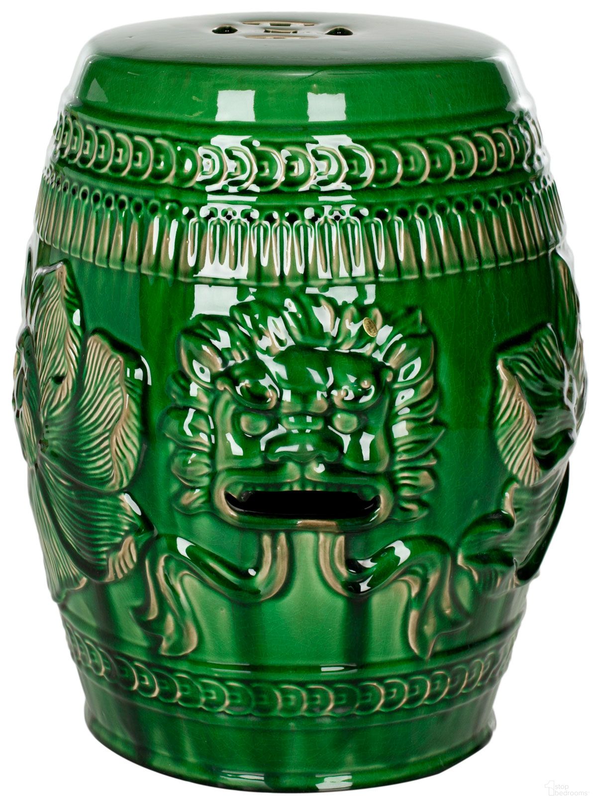 The appearance of Chinese Green Dragon Stool designed by Safavieh in the modern / contemporary interior design. This green piece of furniture  was selected by 1StopBedrooms from Safavieh ACS Collection to add a touch of cosiness and style into your home. Sku: ACS4505A. Material: Ceramic.