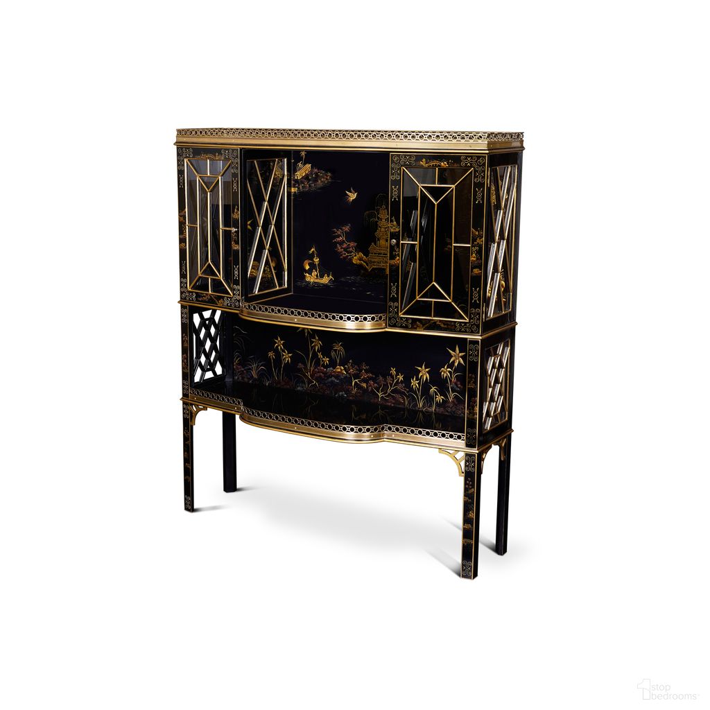 The appearance of Chinoiserie Bar Cabinet In Chinoiserie Black and Brass designed by Maitland-Smith in the modern / contemporary interior design. This chinoiserie black/brass piece of furniture was selected by 1StopBedrooms from Maitland Smith Collection to add a touch of cosiness and style into your home. Sku: 89-1204. Material: Wood.