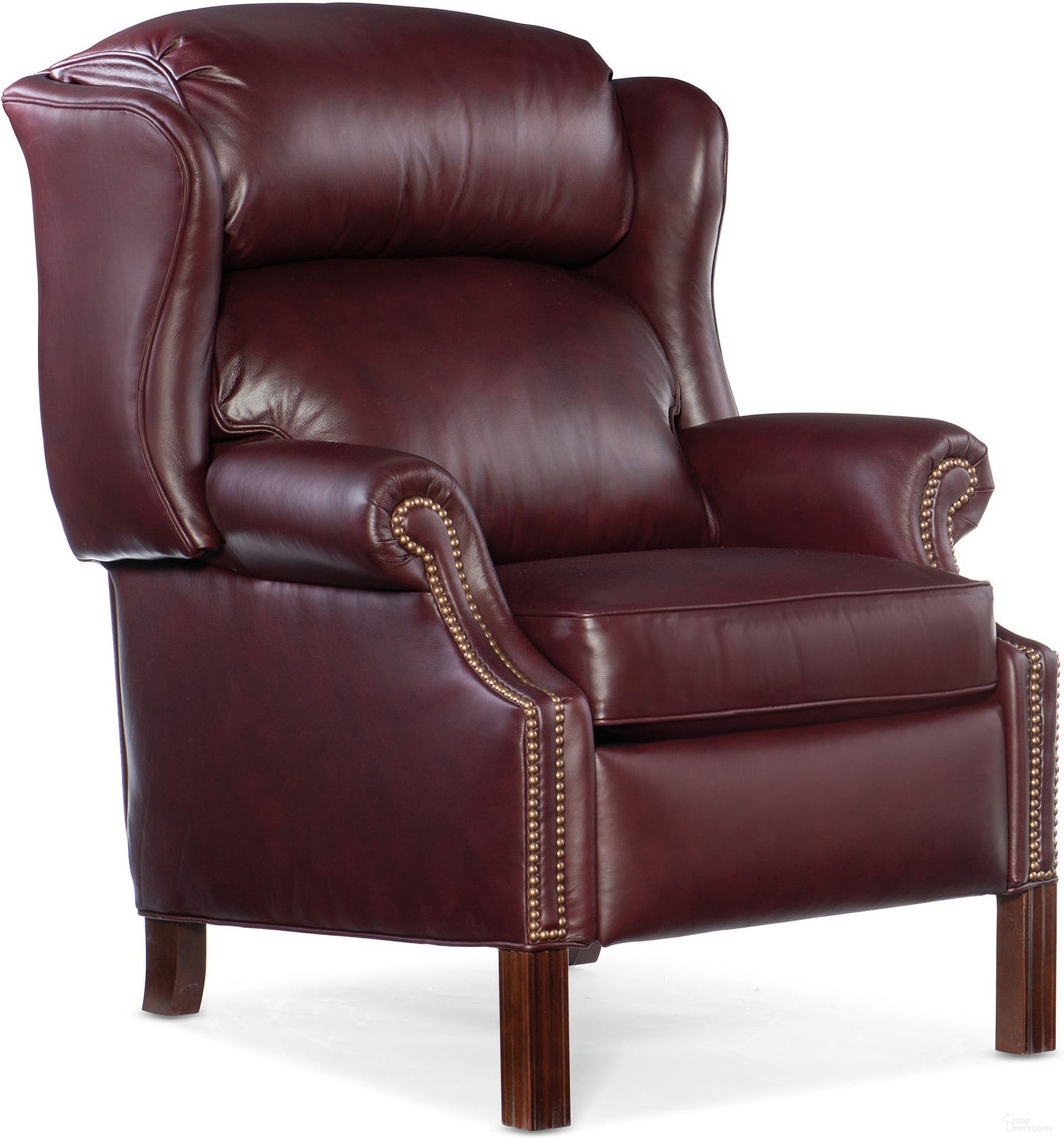 Chippendale Reclining Wing Chair In Burgundy