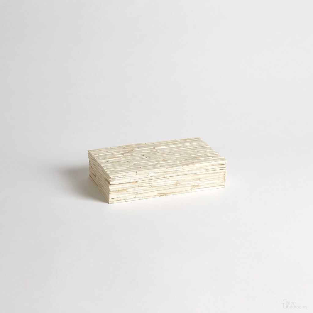 Chiseled Small Bone Storage Box In White