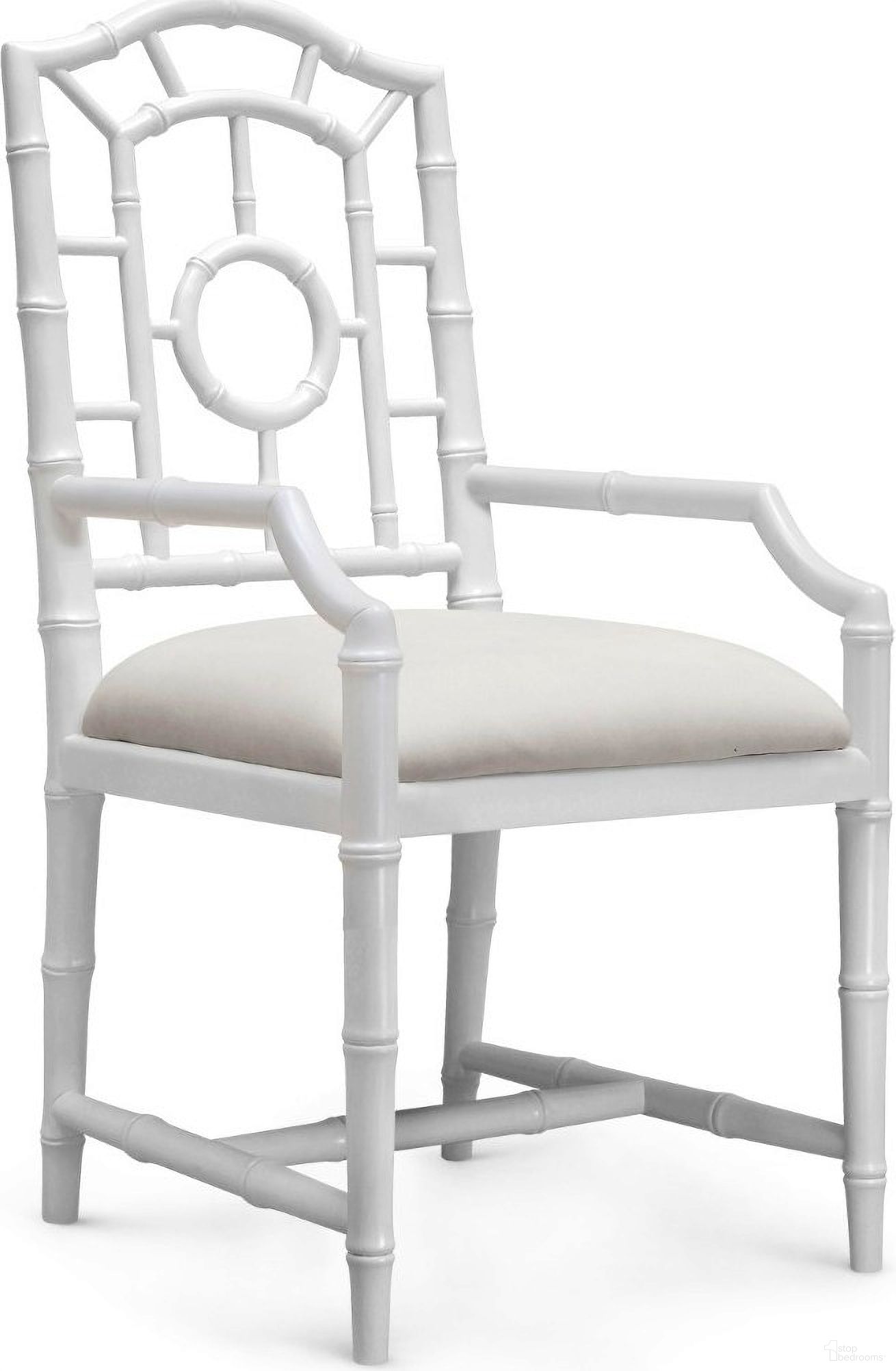 The appearance of Chloe Armchair Set of 2 In Eggshell White designed by Villa & House in the transitional interior design. This eggshell white piece of furniture was selected by 1StopBedrooms from Chloe Collection to add a touch of cosiness and style into your home. Sku: CHL-555-09. Material: Mahogany. Chair Type: Arm Chair.