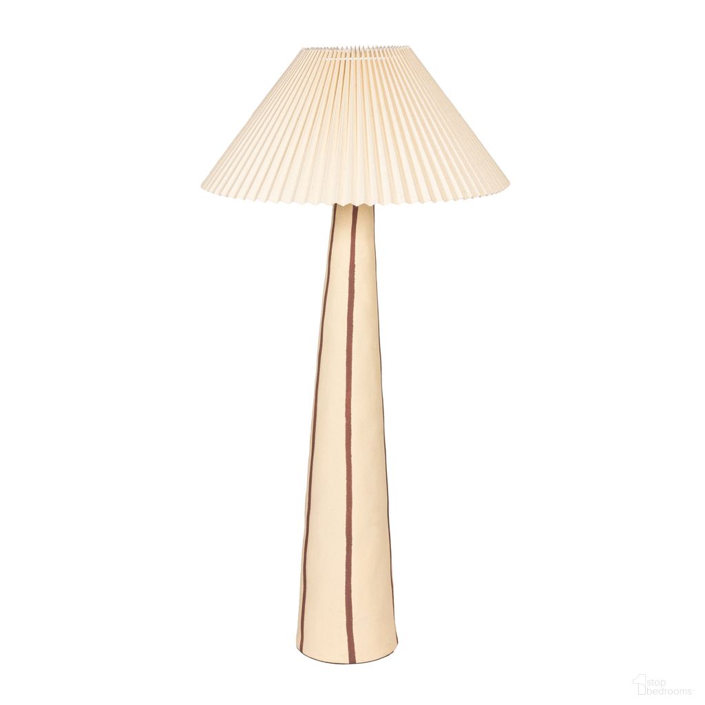 The appearance of Chloe Stoneware Oversized Table Lamp with Tapered Base and Pleated Shade In Tan and Brown designed by Rowena Interiors in the modern / contemporary interior design. This tan/brown piece of furniture was selected by 1StopBedrooms from Chloe Collection to add a touch of cosiness and style into your home. Sku: EC2054. Material: Stone.