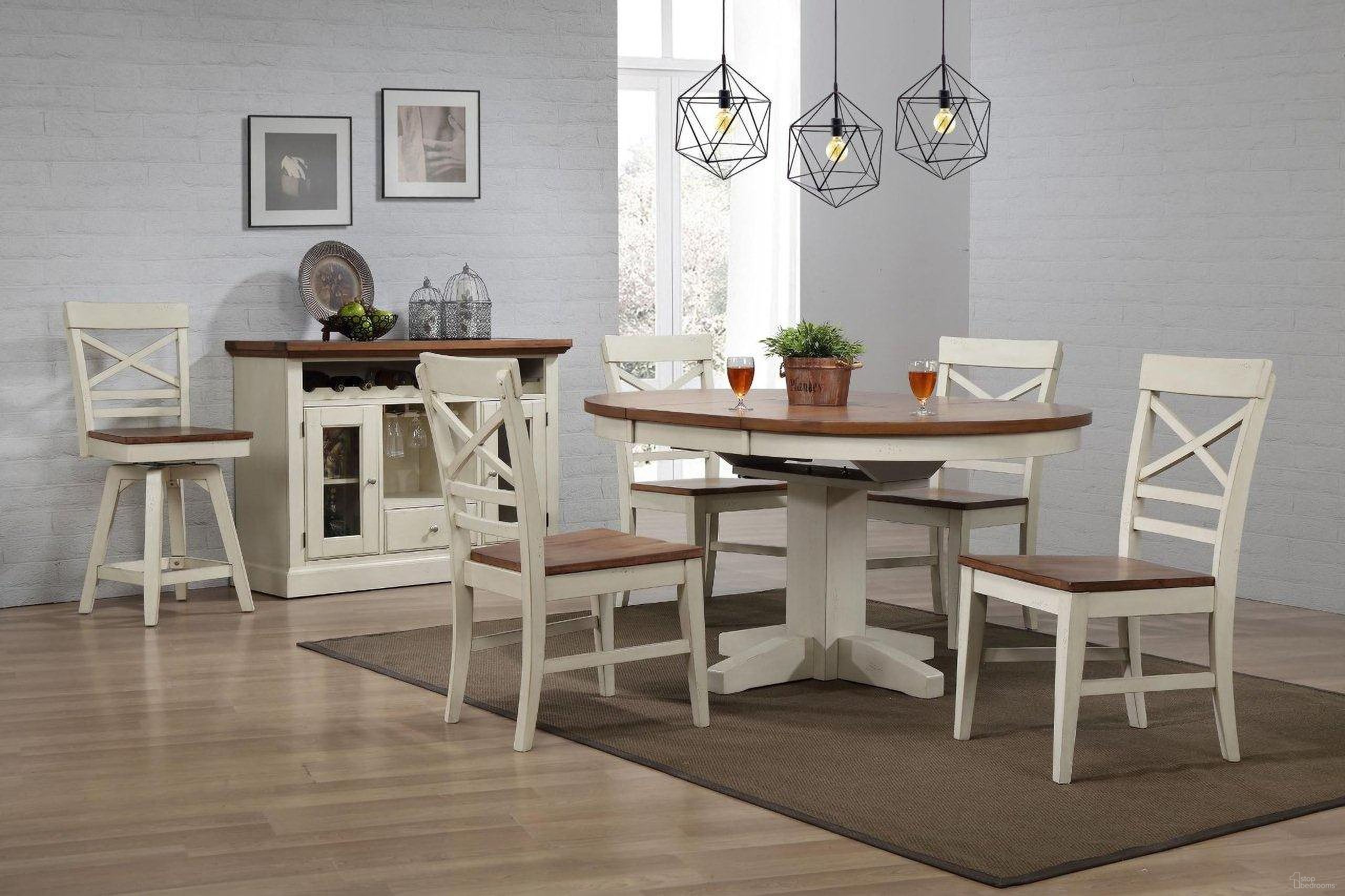 Choices Antique White 42 Inch Extendable Dining Room Set