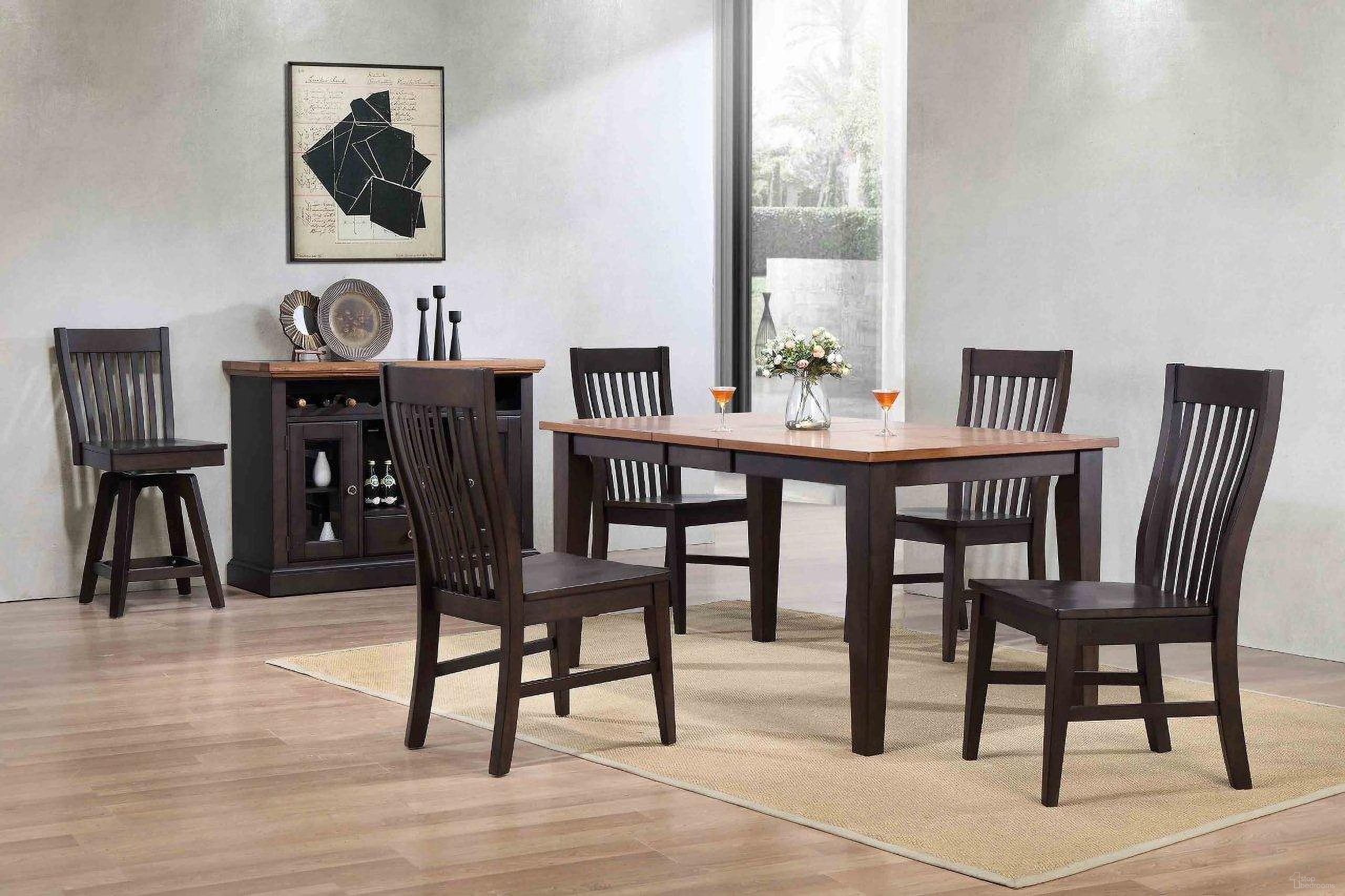 Choices Black Oak 47 Inch Extendable Dining Room Set
