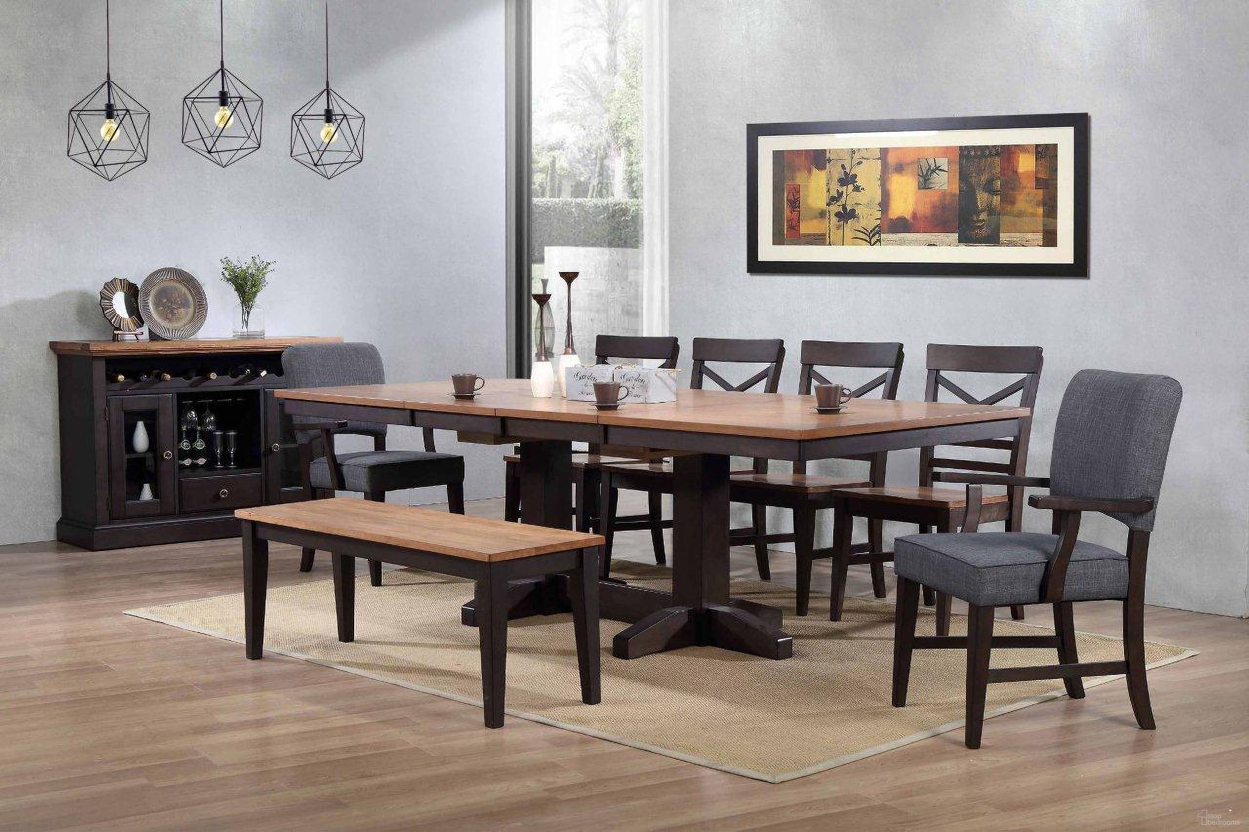 Choices Black Oak Extendable Dining Room Set