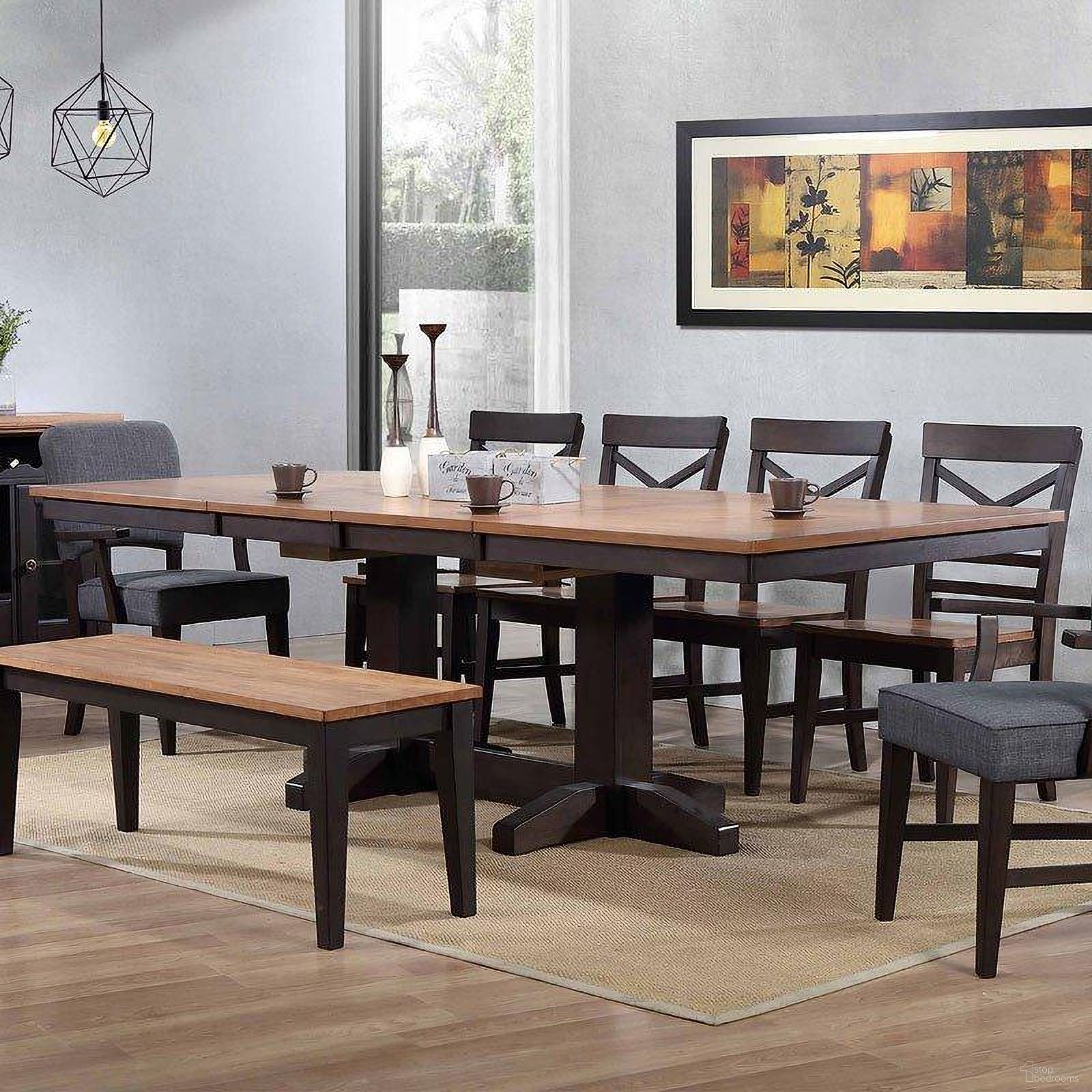 Choices Black Oak Extendable Dining Table