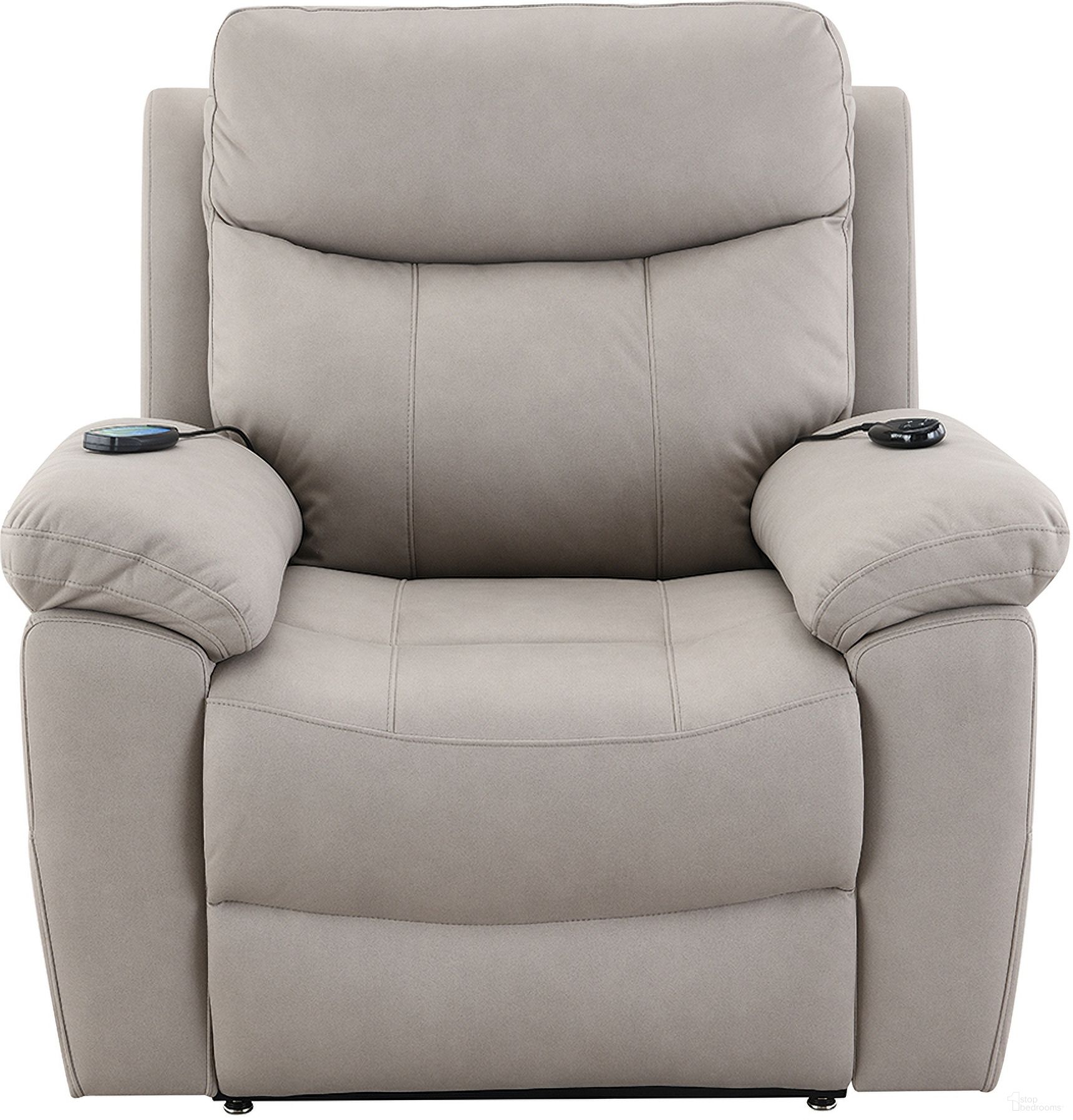 The appearance of Chriki Power Recliner with Lift and Massage In Light Gray designed by ACME in the transitional interior design. This light gray piece of furniture  was selected by 1StopBedrooms from Chriki Collection to add a touch of cosiness and style into your home. Sku: LV04272. Material: Wood.