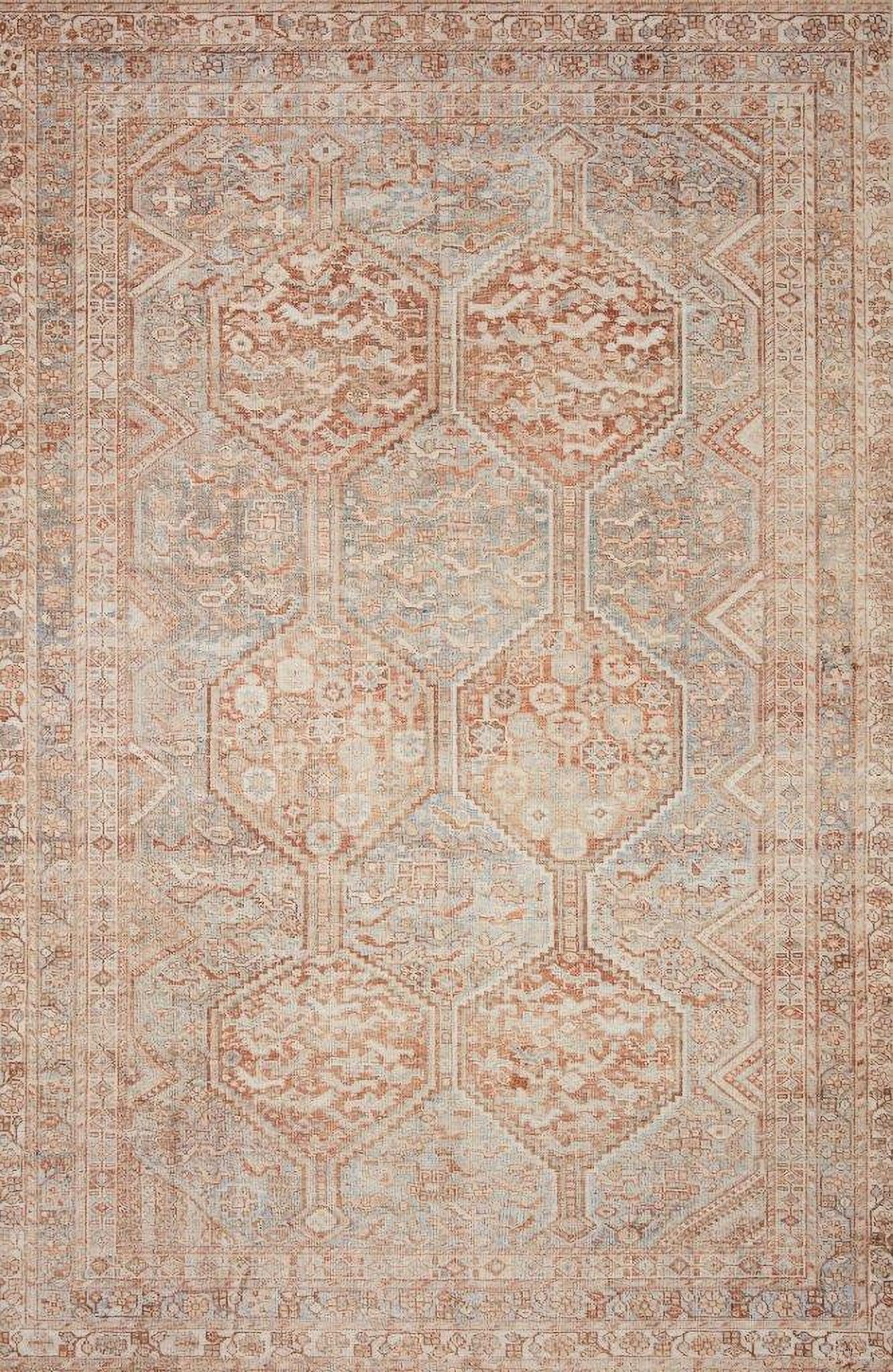 Chris Loves Julia x Loloi Jules Tangerine and Mist 2'-6" x 9'-6" Runner Rug