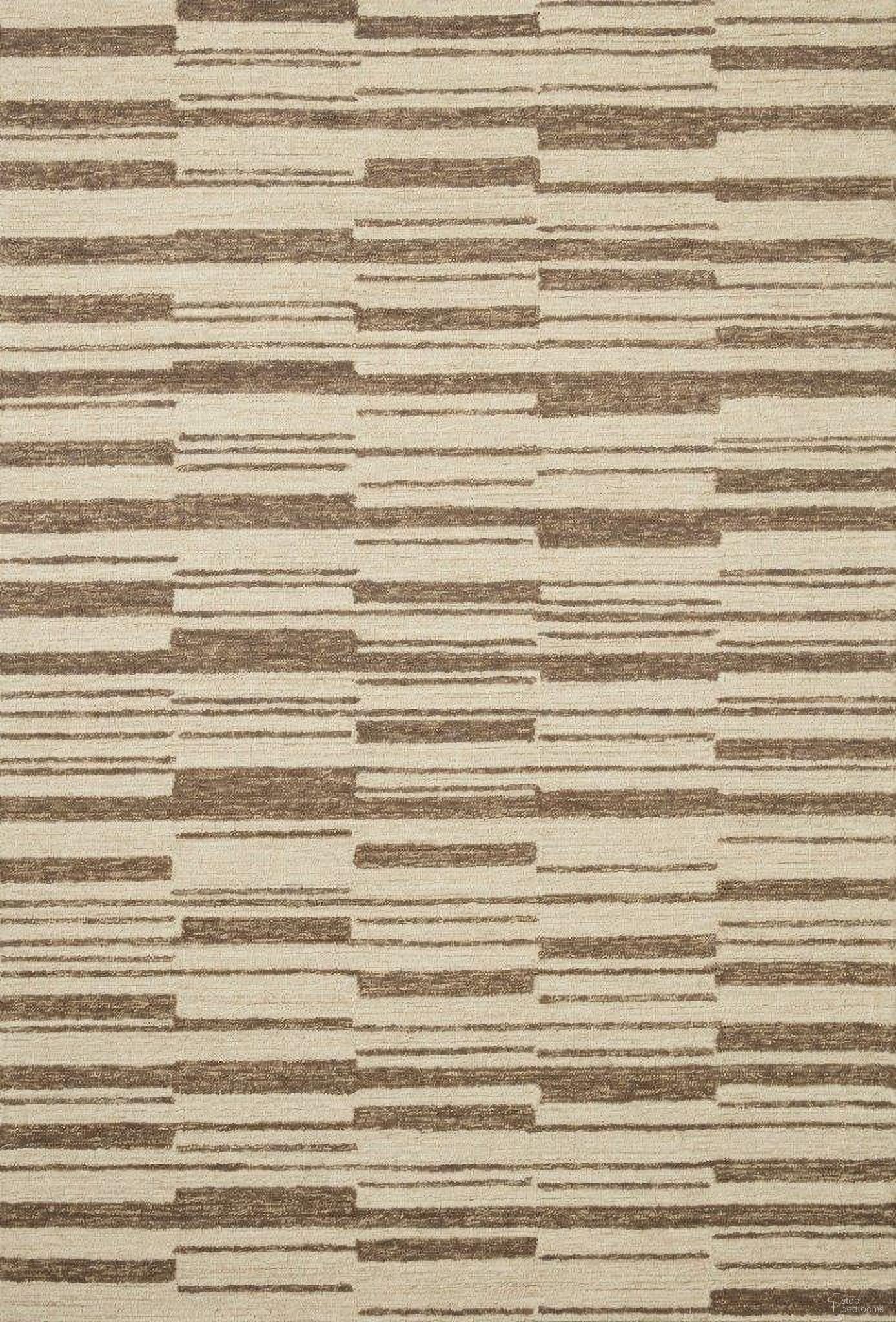 Chris Loves Julia x Loloi Polly Beige and Tobacco 18" x 18" Sample Rug