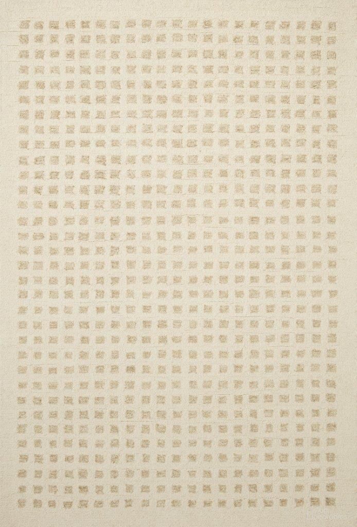 Chris Loves Julia x Loloi Polly Ivory and Natural 18" x 18" Sample Rug