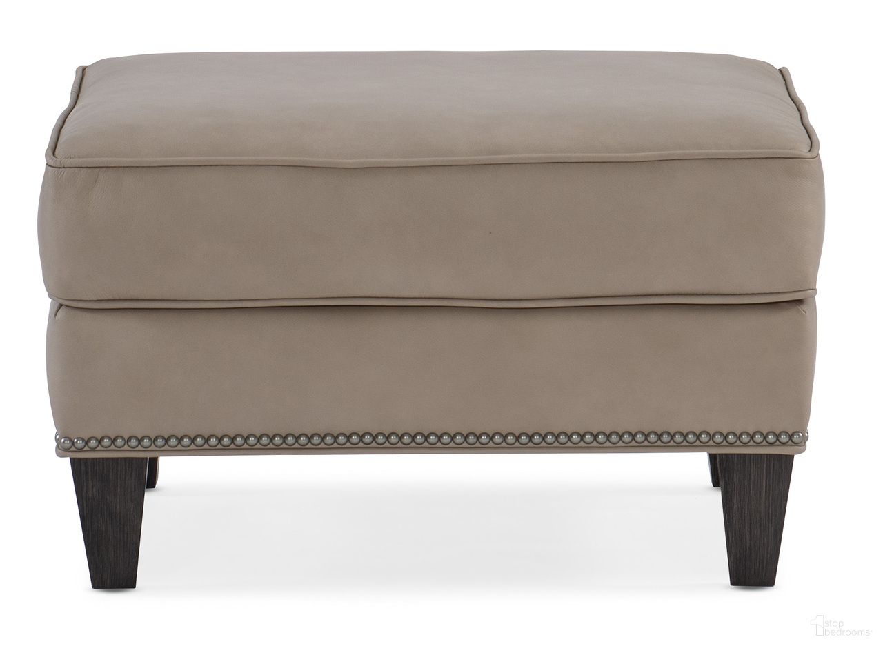 The appearance of Christopher Ottoman In Khaki designed by Bradington Young in the transitional interior design. This khaki piece of furniture was selected by 1StopBedrooms from BYX Collection to add a touch of cosiness and style into your home. Sku: BYX-318-OT-980013-82STPN. Material: Leather.