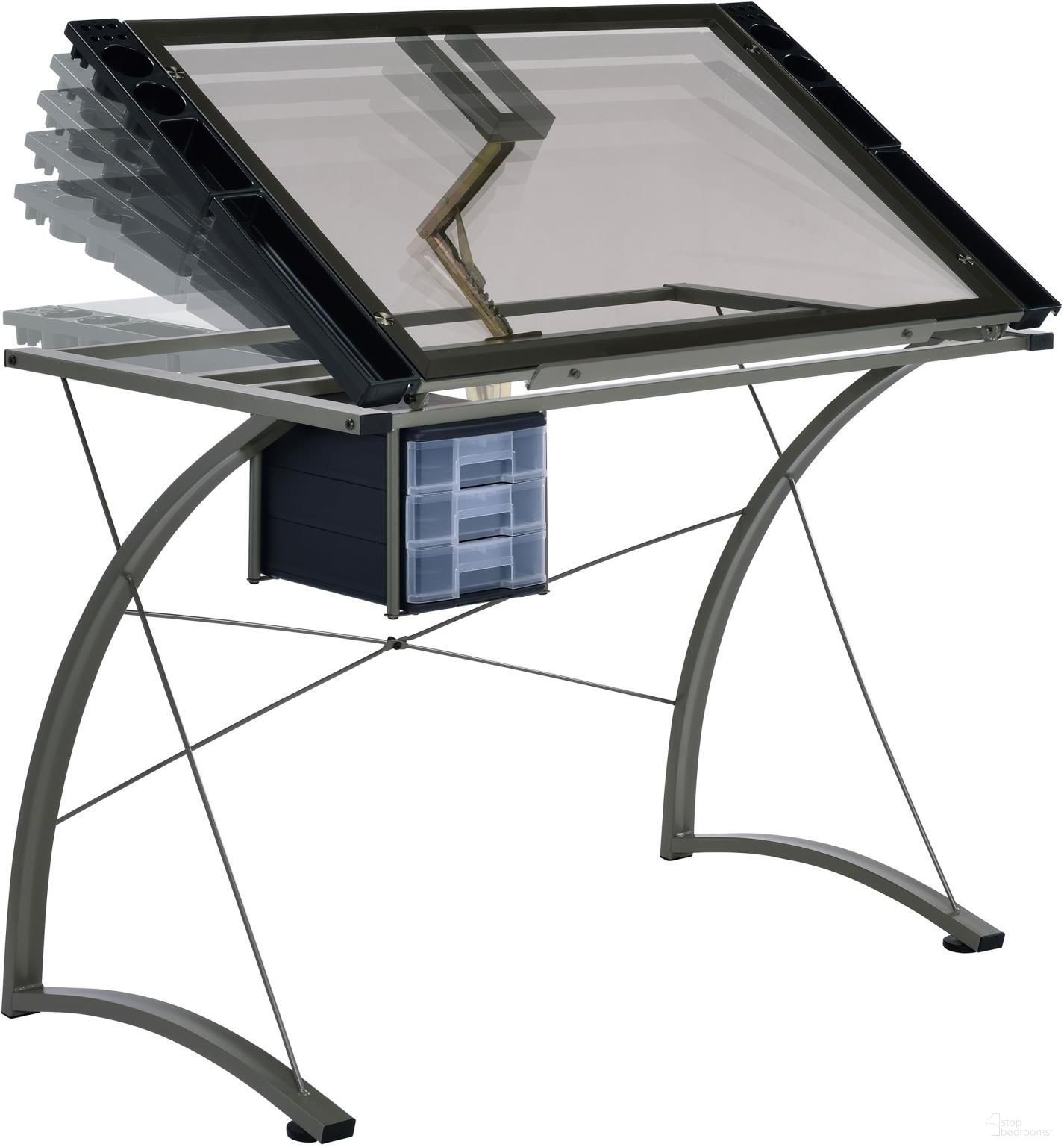 The appearance of Melo 3-Drawer Drafting Desk Champagne designed by Coaster in the industrial interior design. This silver piece of furniture was selected by 1StopBedrooms from Melo Collection to add a touch of cosiness and style into your home. Sku: 800986. Material: Metal.