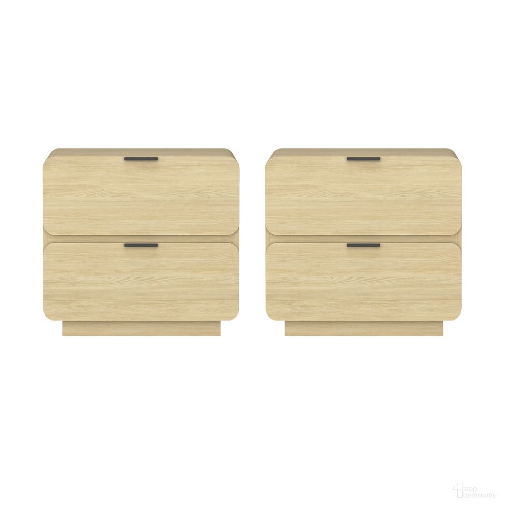 The appearance of Chrystie Contemporary Modern Nightstand Set of 2 in Natural designed by Manhattan Comfort in the modern / contemporary interior design. This natural piece of furniture was selected by 1StopBedrooms from Chrystie Collection to add a touch of cosiness and style into your home. Sku: NS016-NA;NS016-NA. Material: MDP.