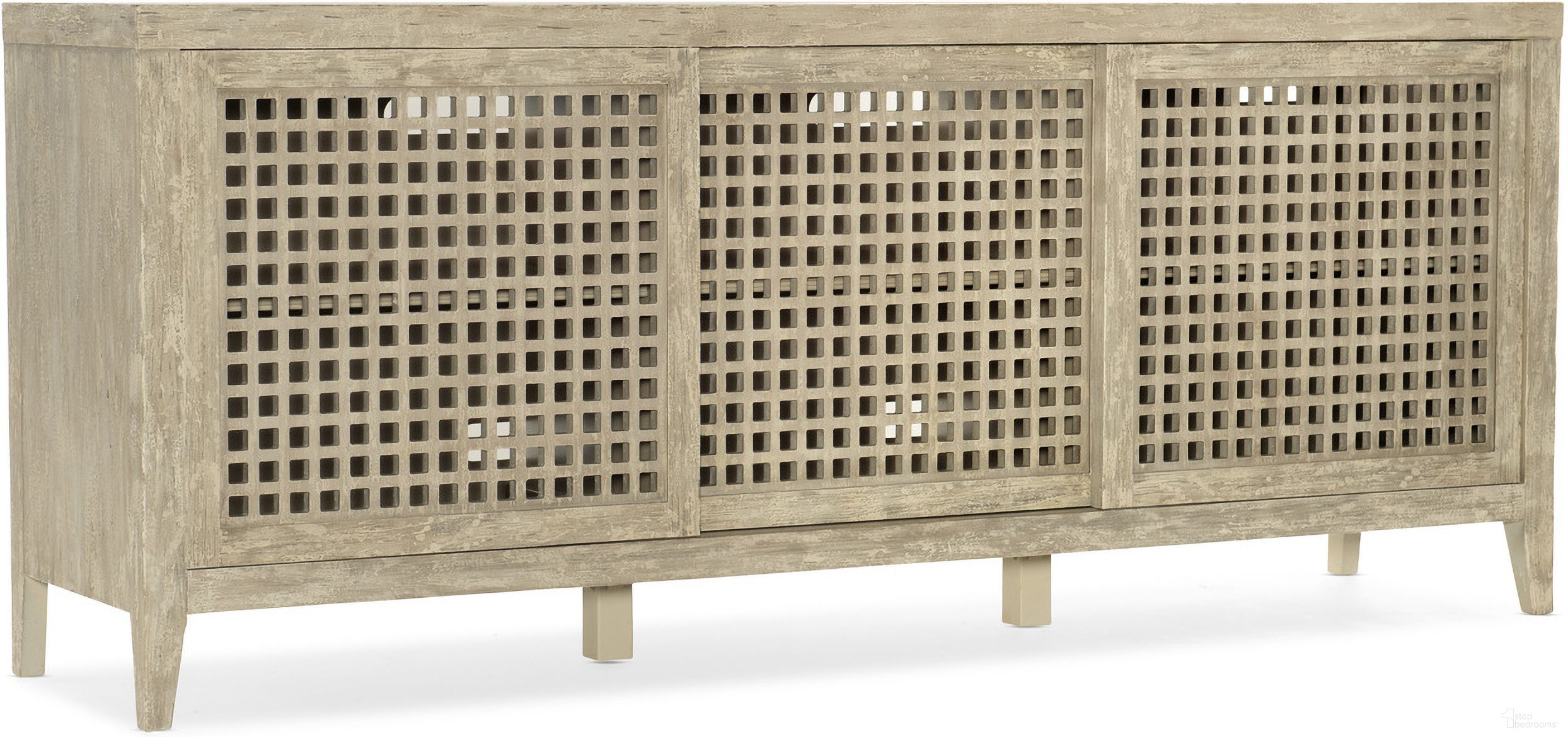 The appearance of Ciao Bella Entertainment Console designed by Hooker in the transitional interior design. This light wood piece of furniture was selected by 1StopBedrooms from Ciaobella Collection to add a touch of cosiness and style into your home. Sku: 5805-55483-80. Material: Maple.