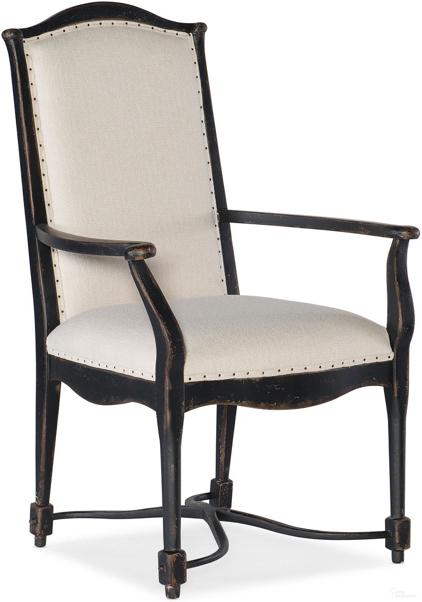 CiaoBella Upholstered Back Arm Chair- Beige set of 2