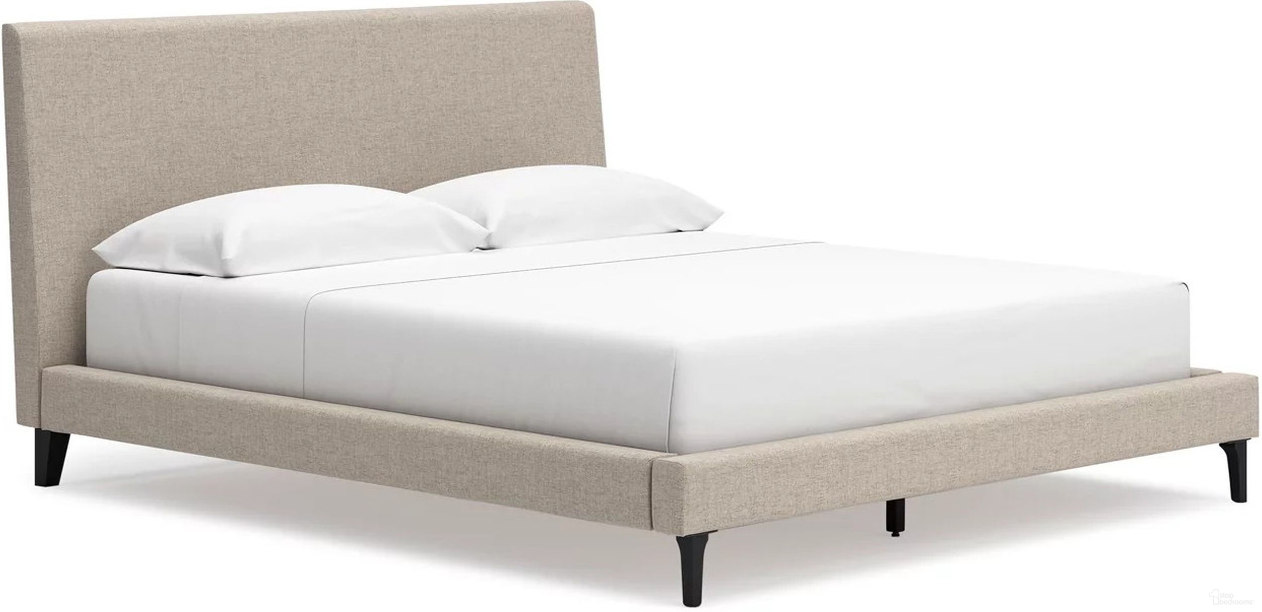 The appearance of Cielden California King Upholstered Bed with Roll Slats In Gray designed by Signature Design by Ashley in the modern / contemporary interior design. This soft grey piece of furniture was selected by 1StopBedrooms from Cielden Collection to add a touch of cosiness and style into your home. Sku: B1199-94. Material: Fabric. Bed Size: California King. Bed Type: Upholstered Bed.