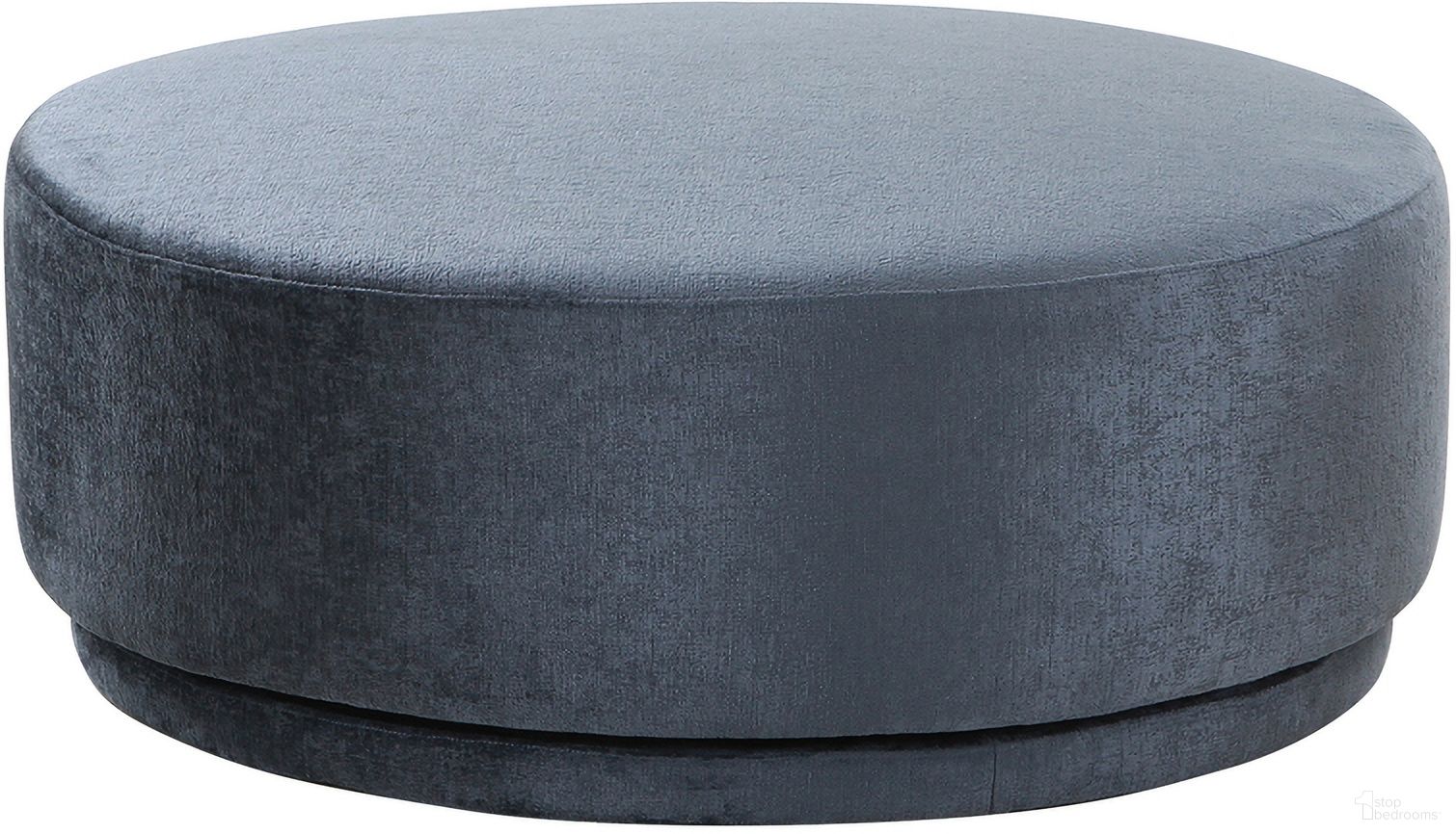 Cielo Style Swivel Base Round Ottoman In Blue