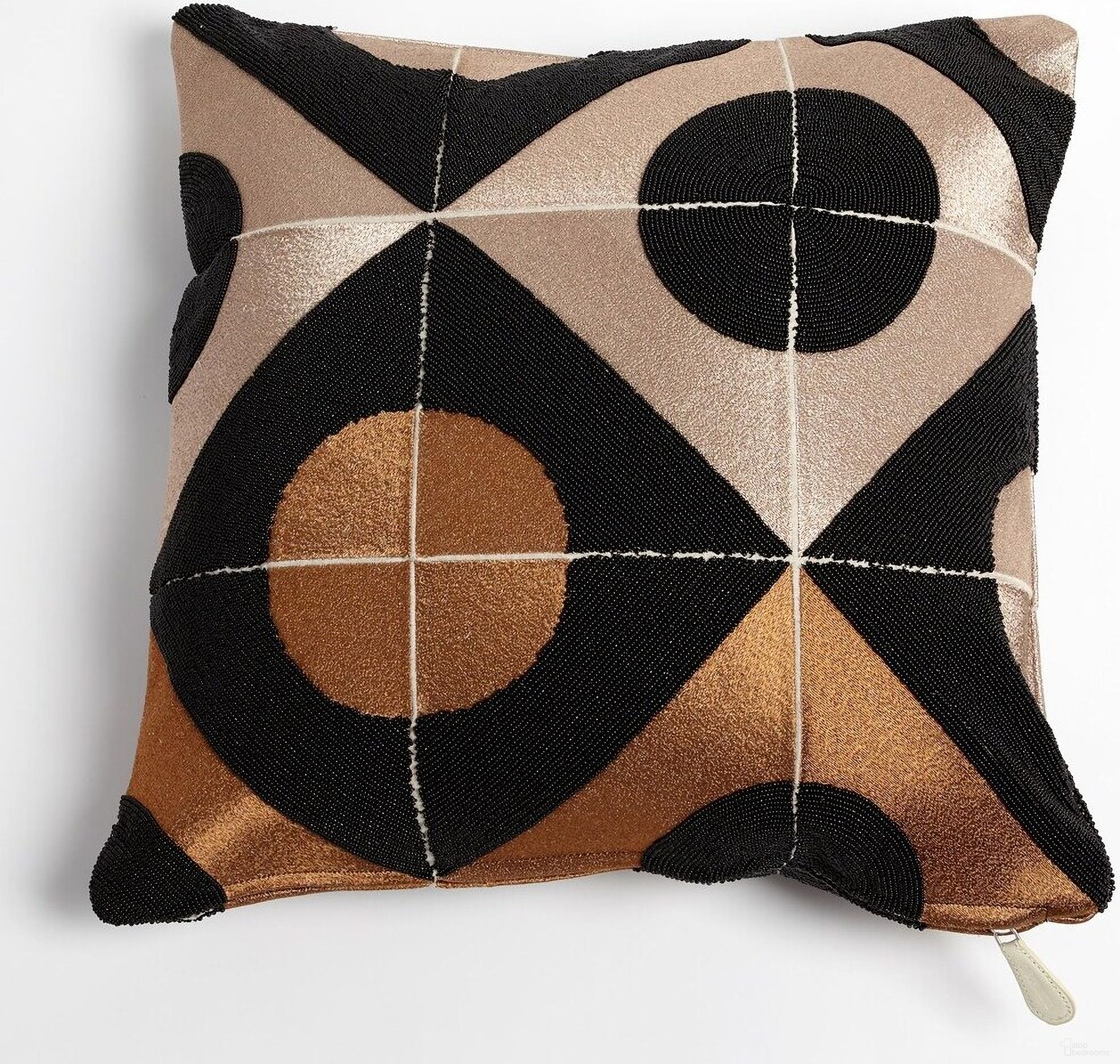 The appearance of Circle Marquetry Pillow In Black designed by Global Views in the modern / contemporary interior design. This black piece of furniture  was selected by 1StopBedrooms from Circle Collection to add a touch of cosiness and style into your home. Sku: 993198.