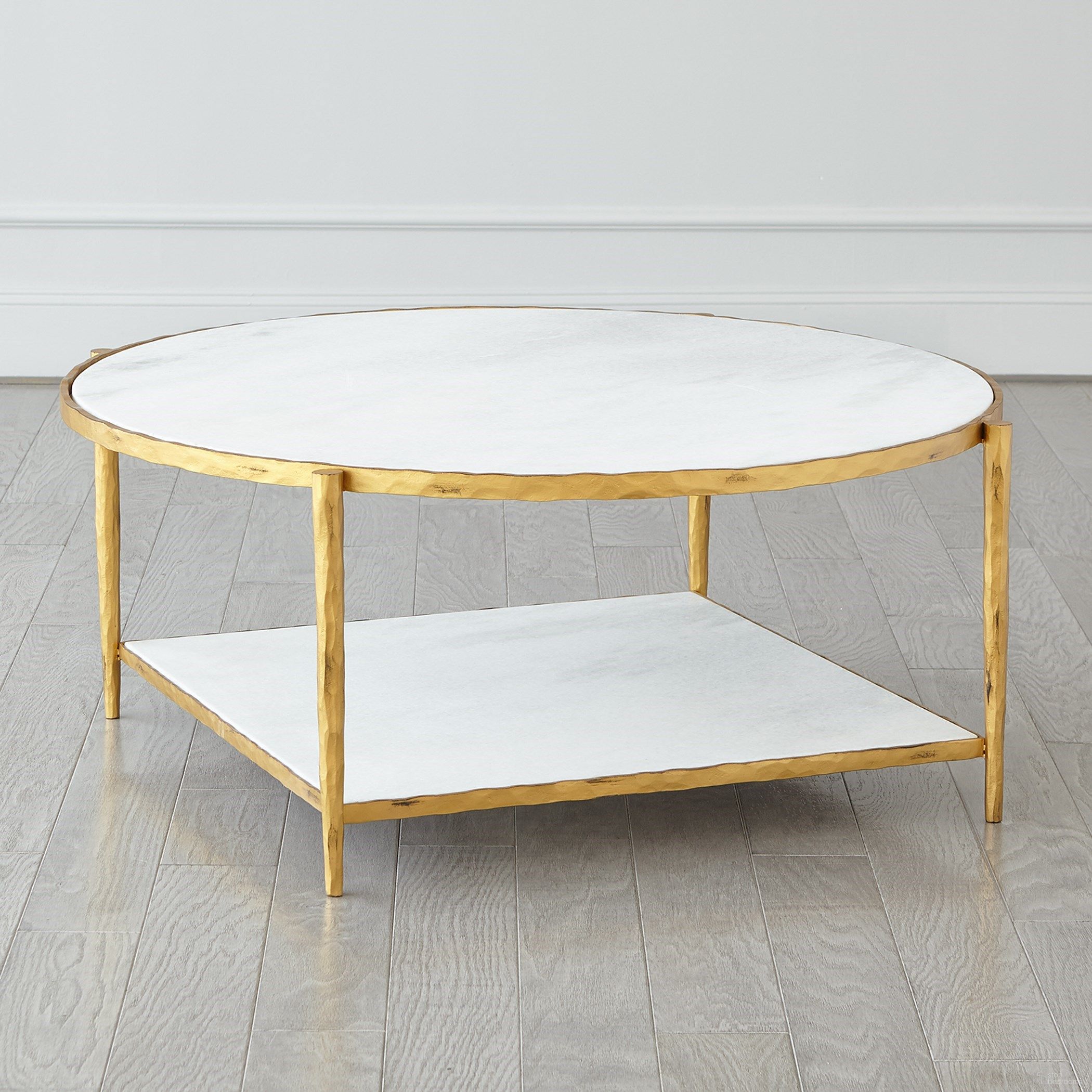 The appearance of Circle Square Cocktail Table In Gold With White Marble designed by Global Views in the modern / contemporary interior design. This gold piece of furniture  was selected by 1StopBedrooms from Circle Collection to add a touch of cosiness and style into your home. Sku: 993684. Material: Iron.