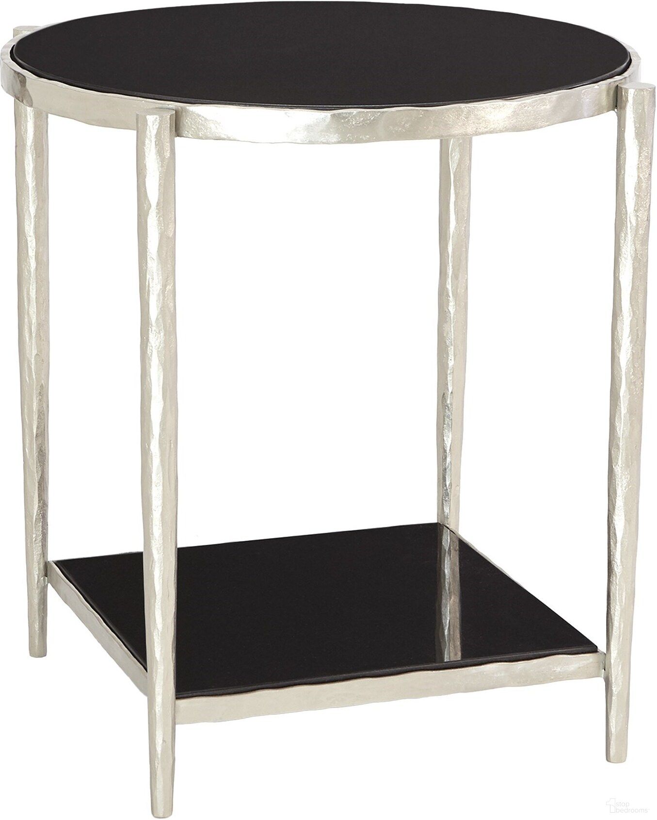 The appearance of Circle Square Side Table In Nickel With Black Granite designed by Global Views in the modern / contemporary interior design. This black piece of furniture  was selected by 1StopBedrooms from Circle Collection to add a touch of cosiness and style into your home. Sku: 993687. Material: Iron.