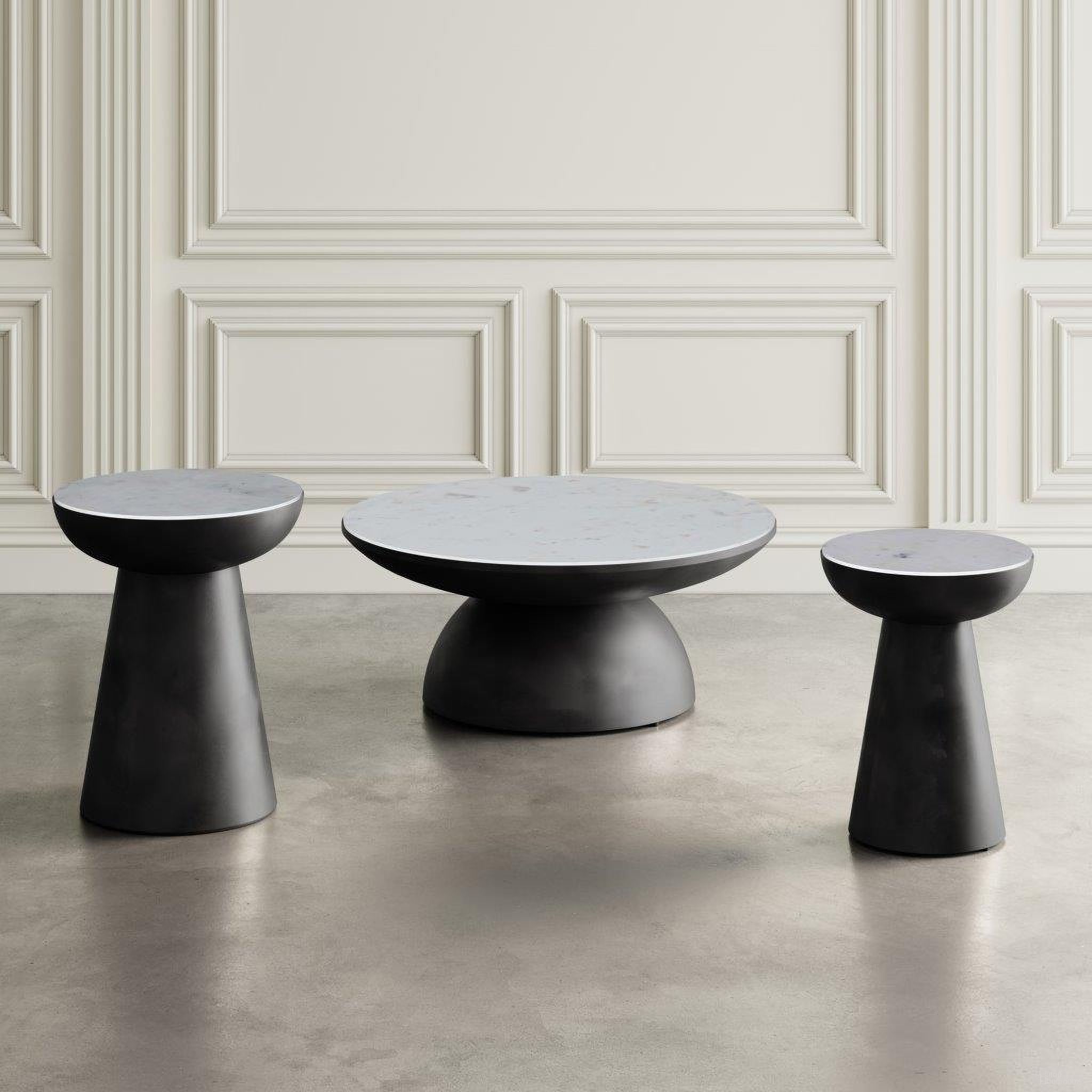 The appearance of Circularity Occasional Table Set In White designed by Jofran in the modern / contemporary interior design. This white piece of furniture  was selected by 1StopBedrooms from Circularity Collection to add a touch of cosiness and style into your home. Sku: 2220-2;2220-3. Material: Marble.