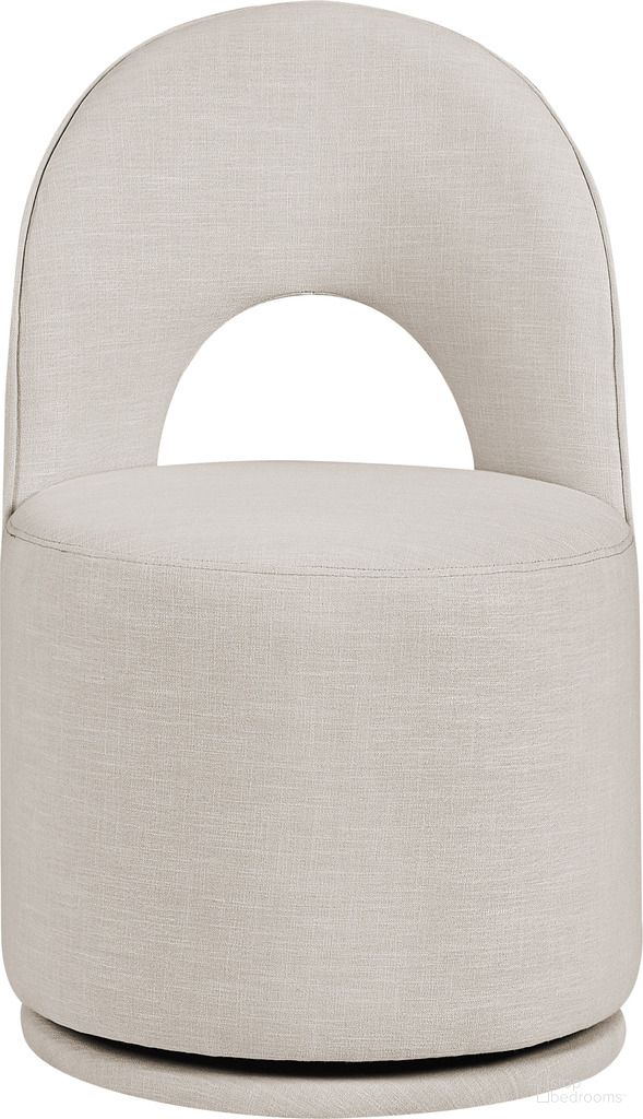 Cirelle Linen Textured Performance Fabric Upholstered Dining Chair Set of 2 In Beige