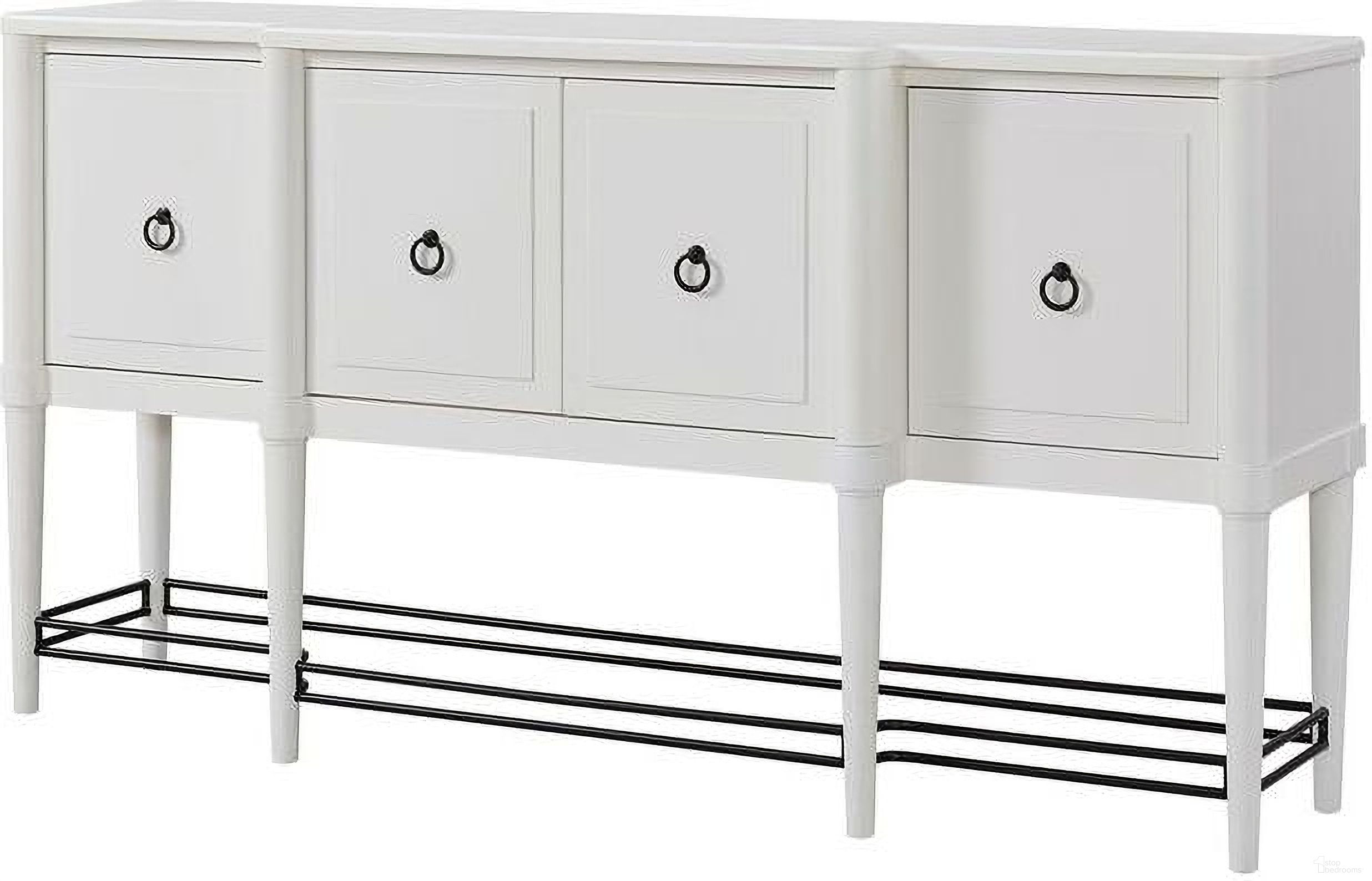 The appearance of Wilmington Breakfront Side Board In White designed by Bernell in the transitional interior design. This white piece of furniture was selected by 1StopBedrooms from Wilmington Collection to add a touch of cosiness and style into your home. Sku: 338-525-W. Material: Rubberwood.